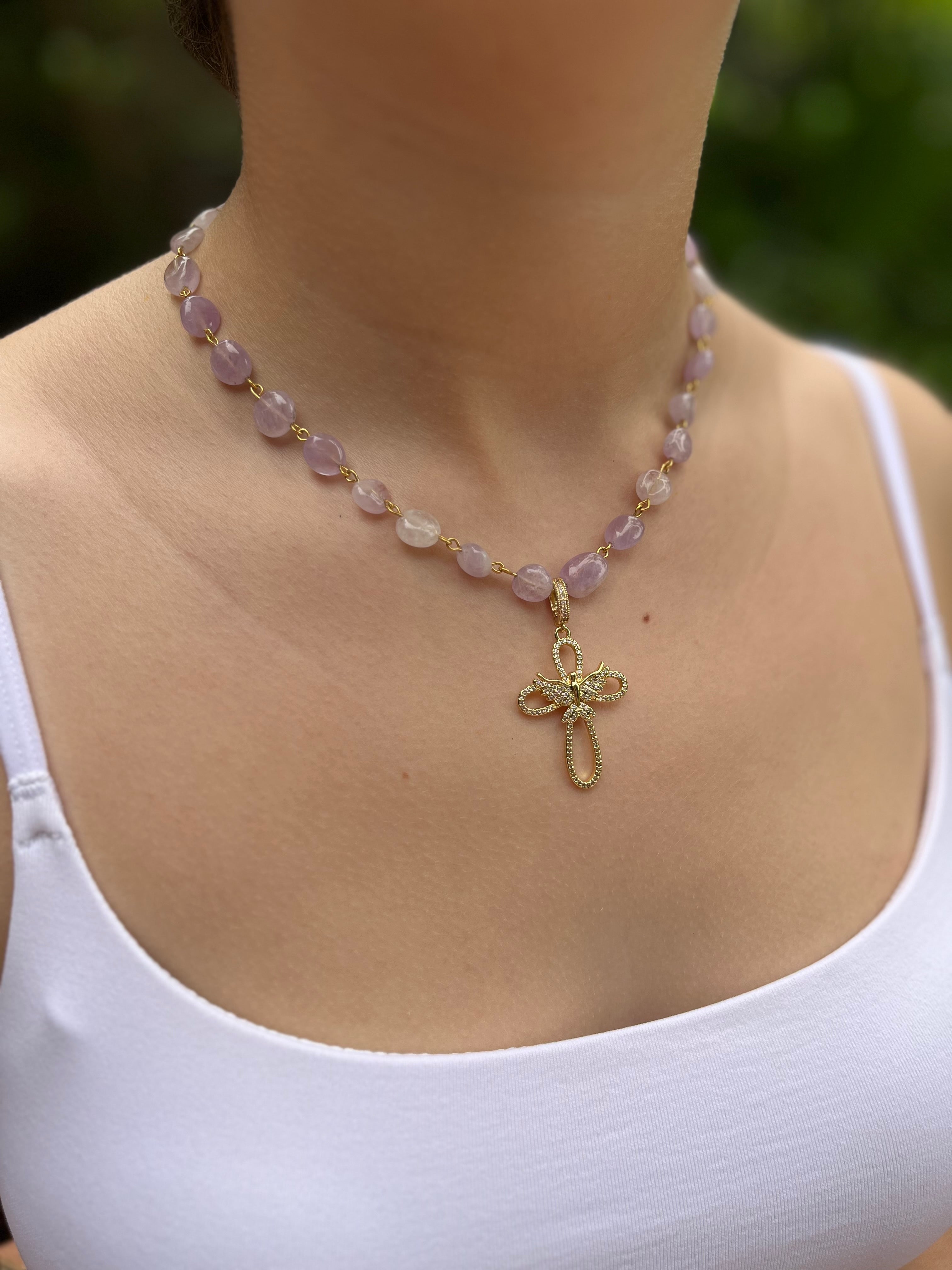 Amethyst 3-in-1 Necklace – Convertible Design, light lilac