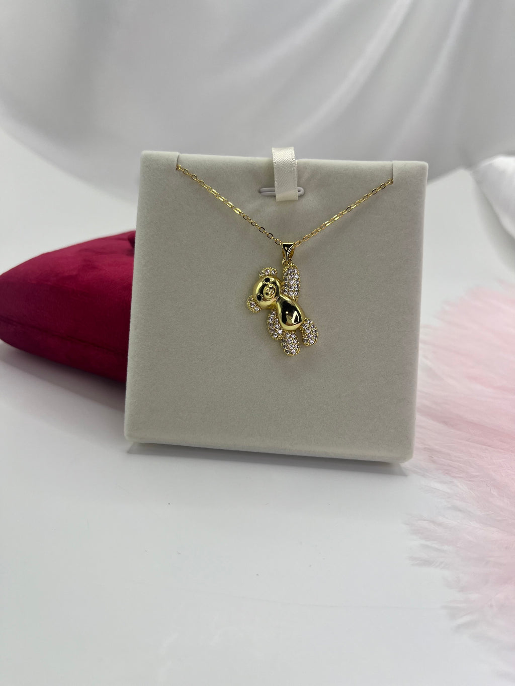 Teddy Bear Necklace, pendant  Real 16K Gold Plated