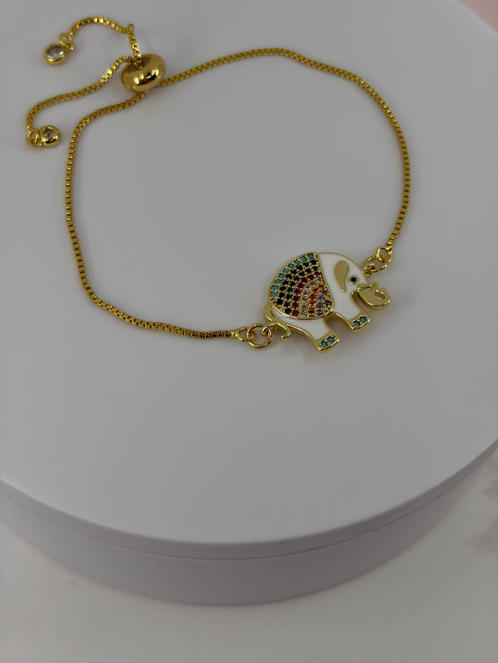 Elephant bracelet with slider chain