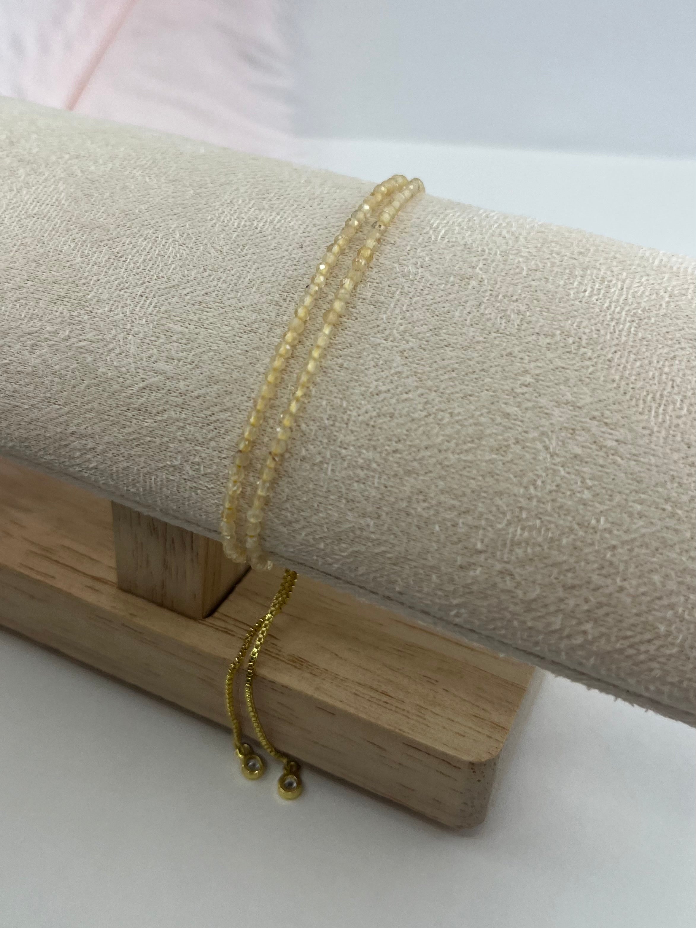 Citrine layered bracelet with 18K Gold Plated slider