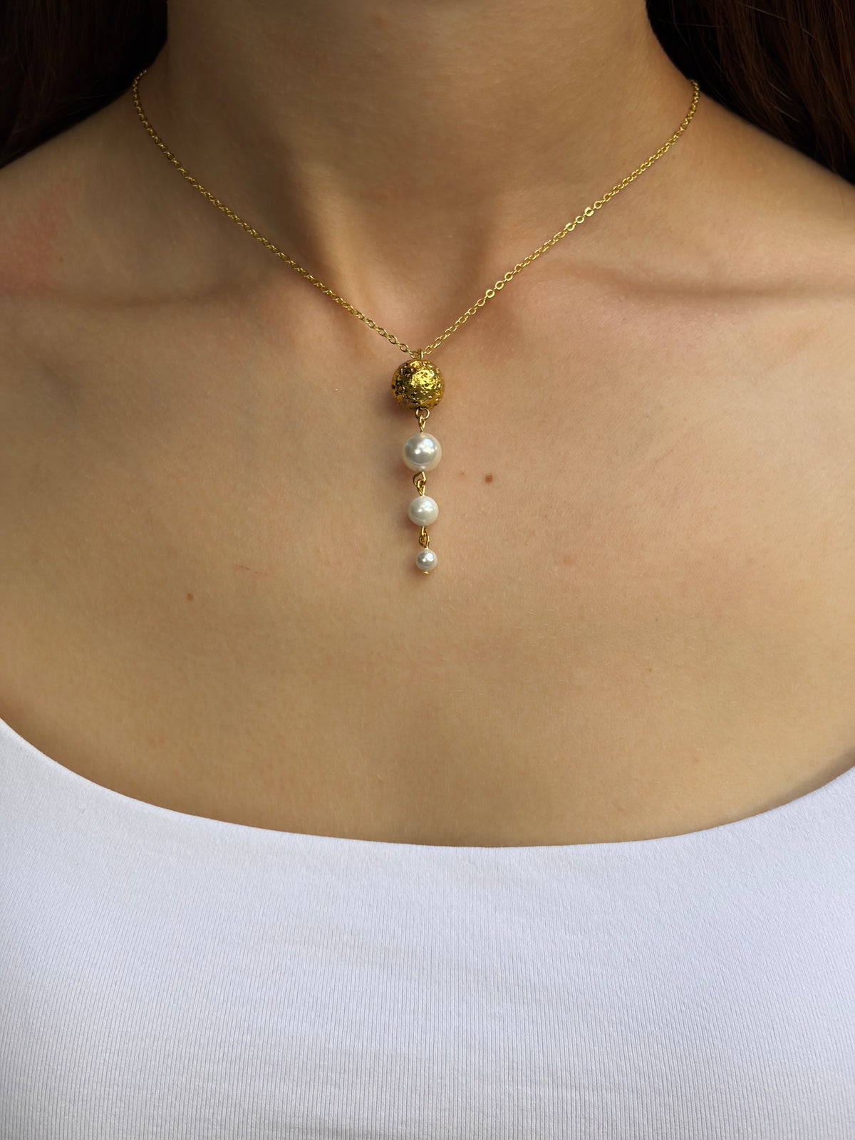 Long Pearl Shell Drop Earrings and Necklace