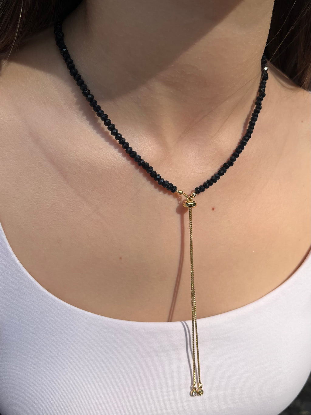 Set: Natural Malaysia Jade Y-Necklace & Earrings, Dark Blue