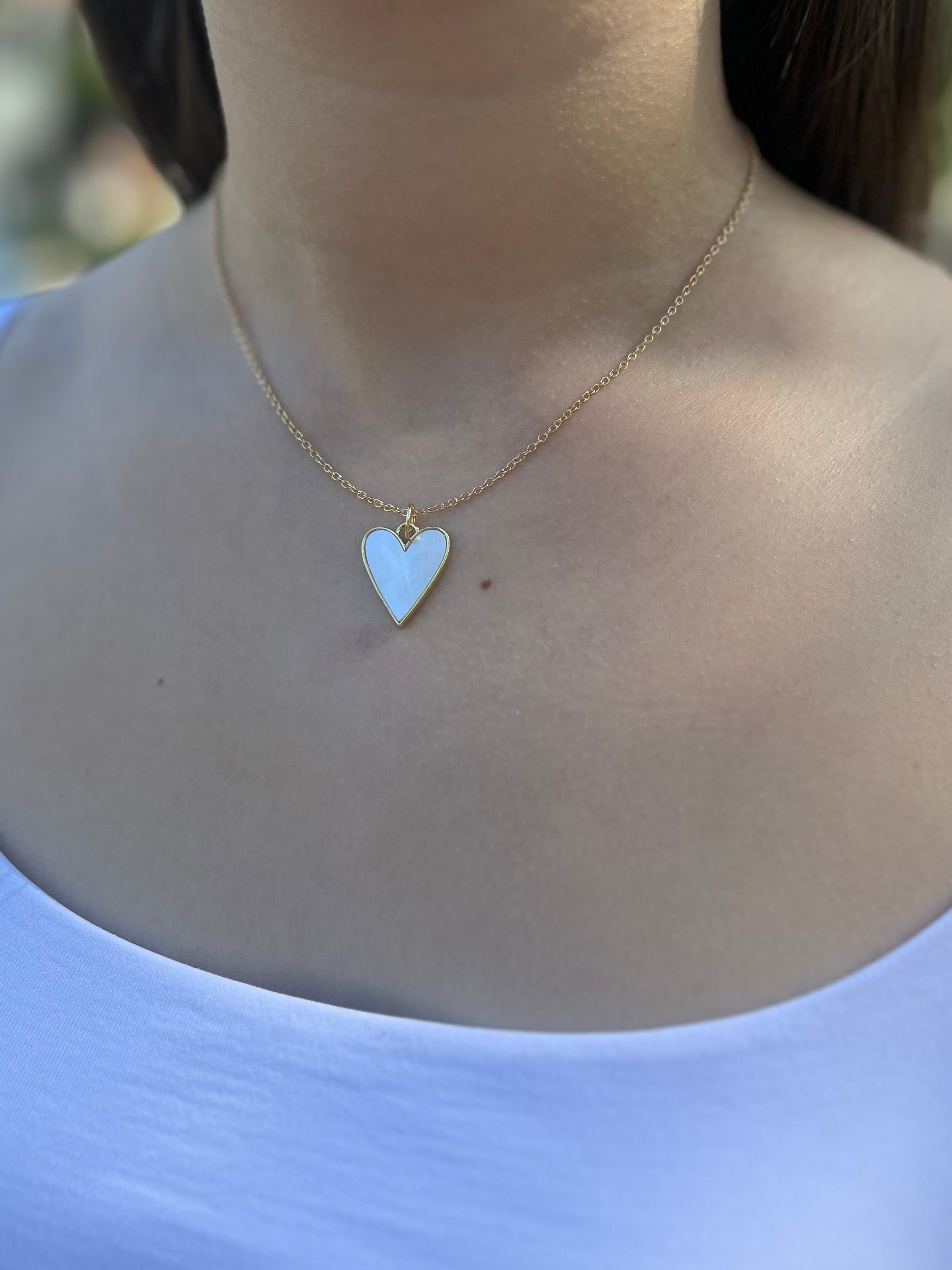 Heart Shell Necklace, Real 16K Gold Plated