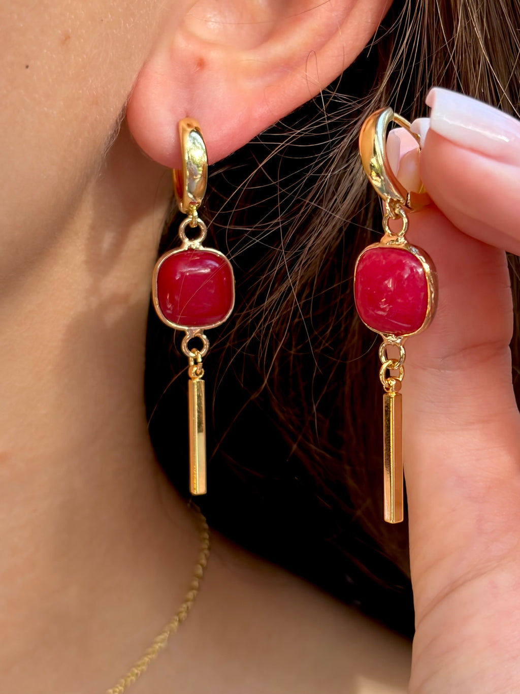 Layered Garnet necklace, jewelry set
