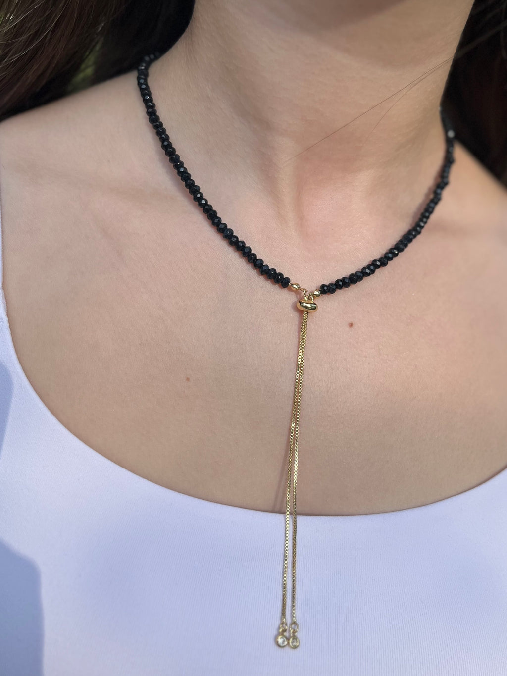 Set: Natural Malaysia Jade Y-Necklace & Earrings, Dark Blue