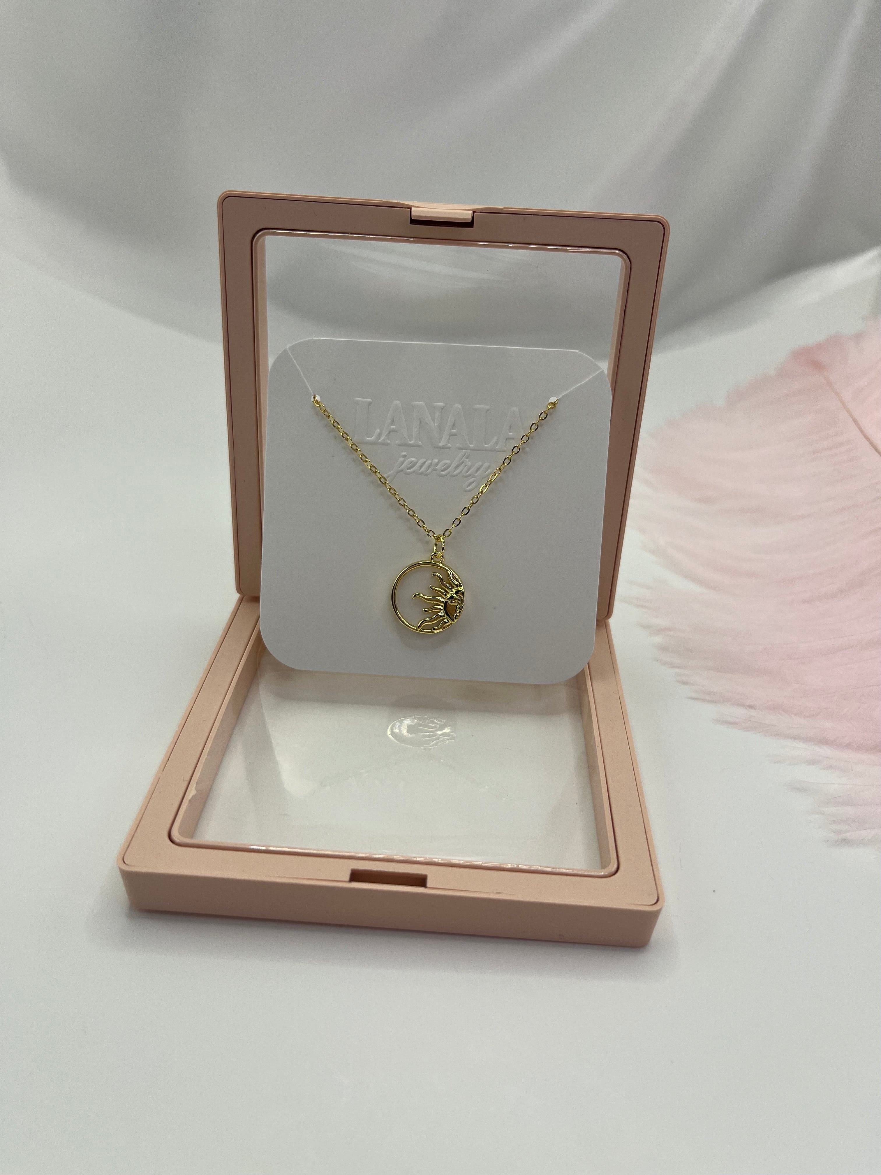 Sun Shell Necklace, Real 18K Gold Plated