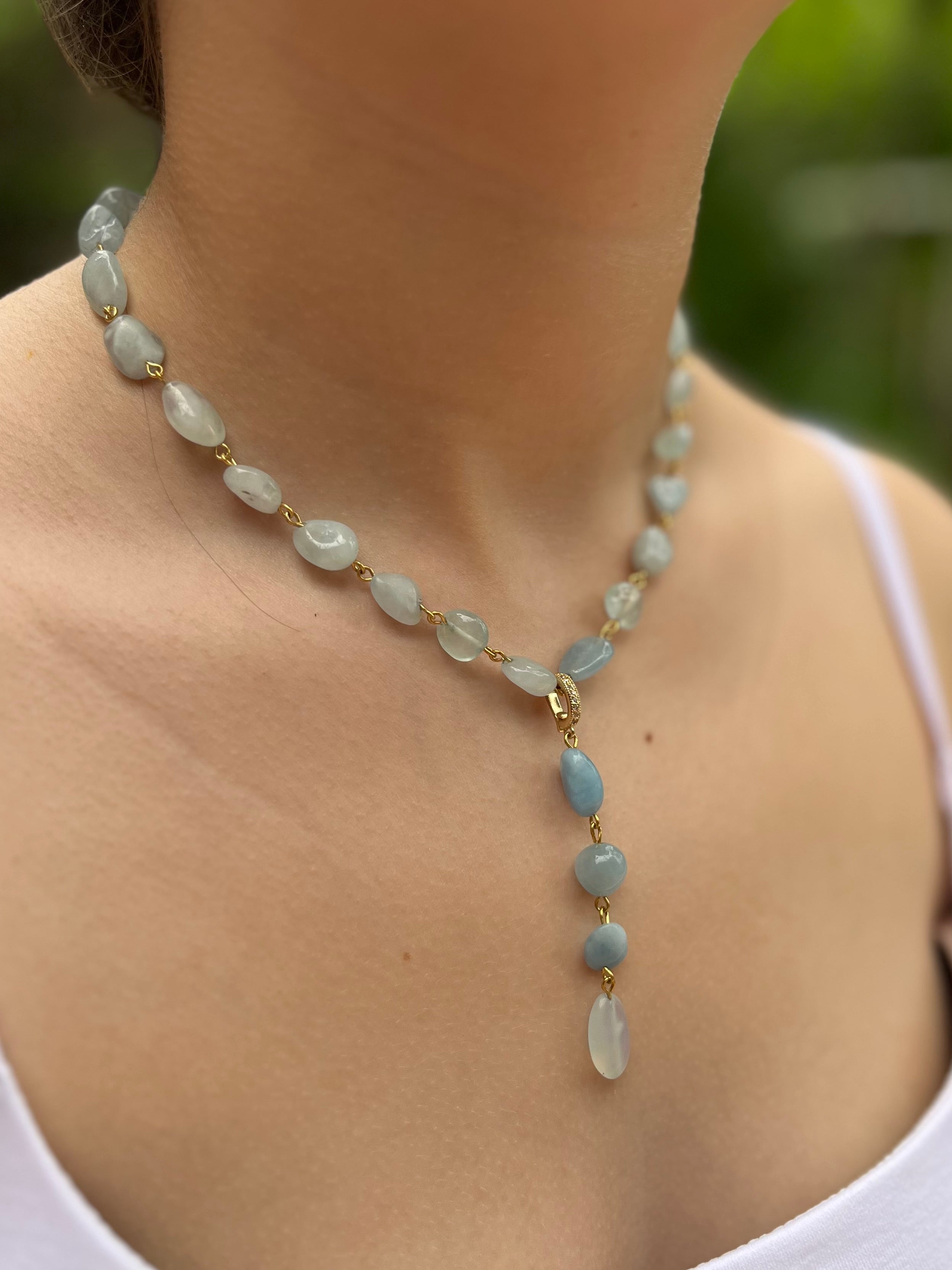 Aquamarine 3-in-1 Necklace – Convertible Design