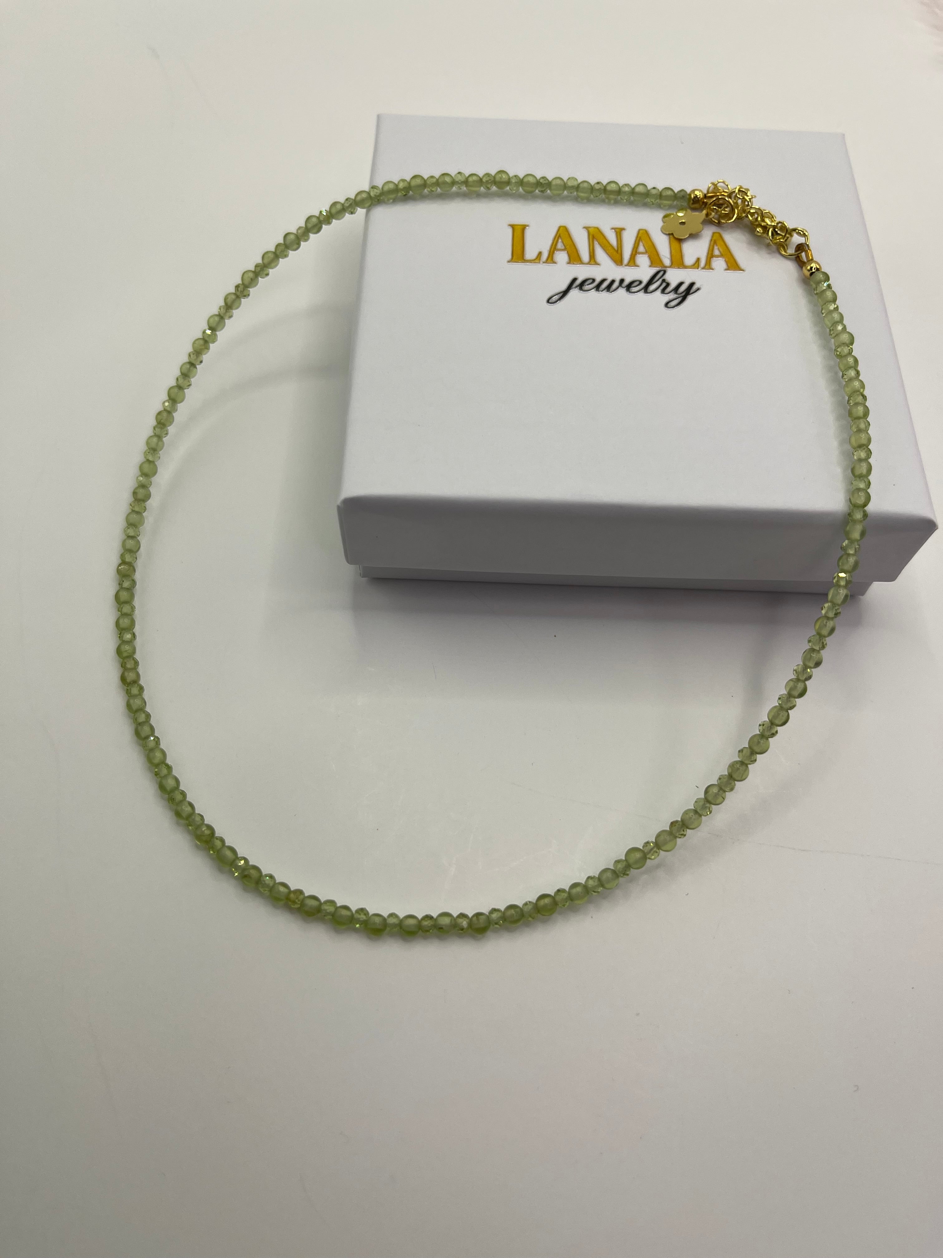 Peridot Necklace: 18K Gold Plated clasp
