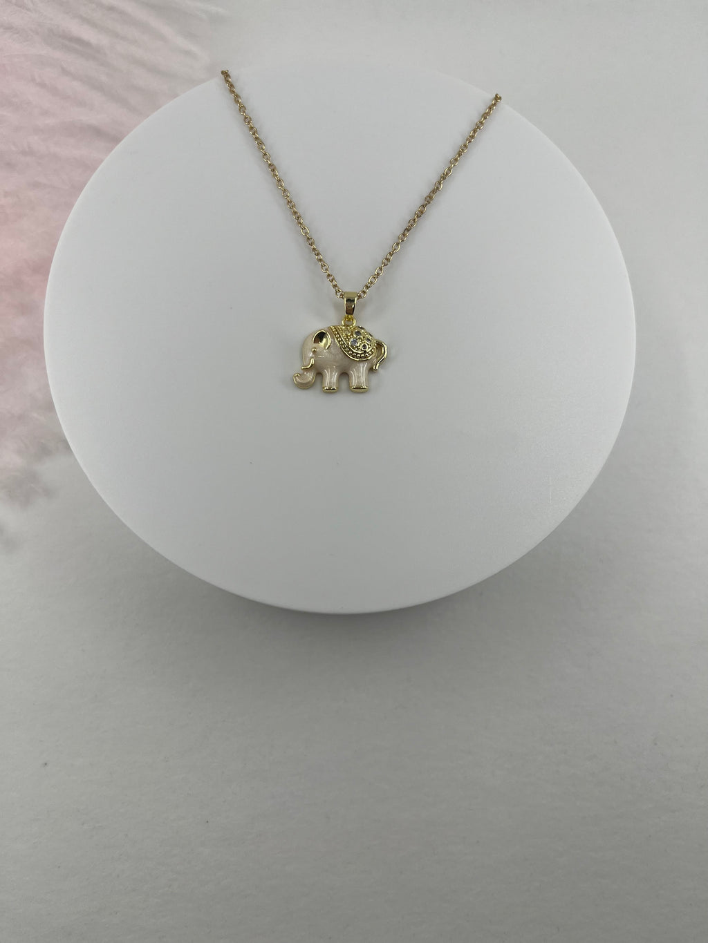Elephant choker necklace, 18k gold plated