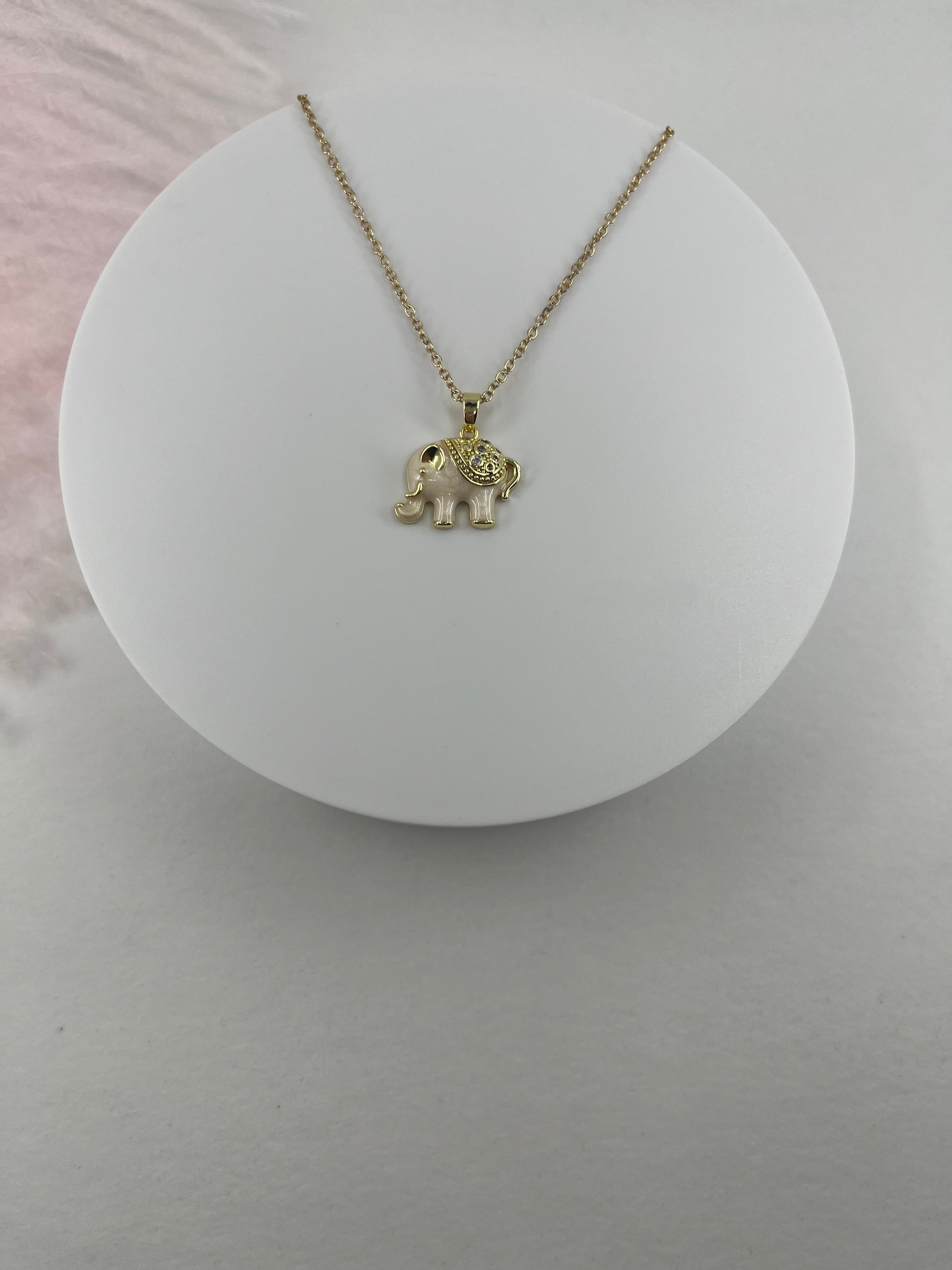 Elephant choker necklace, 18k gold plated