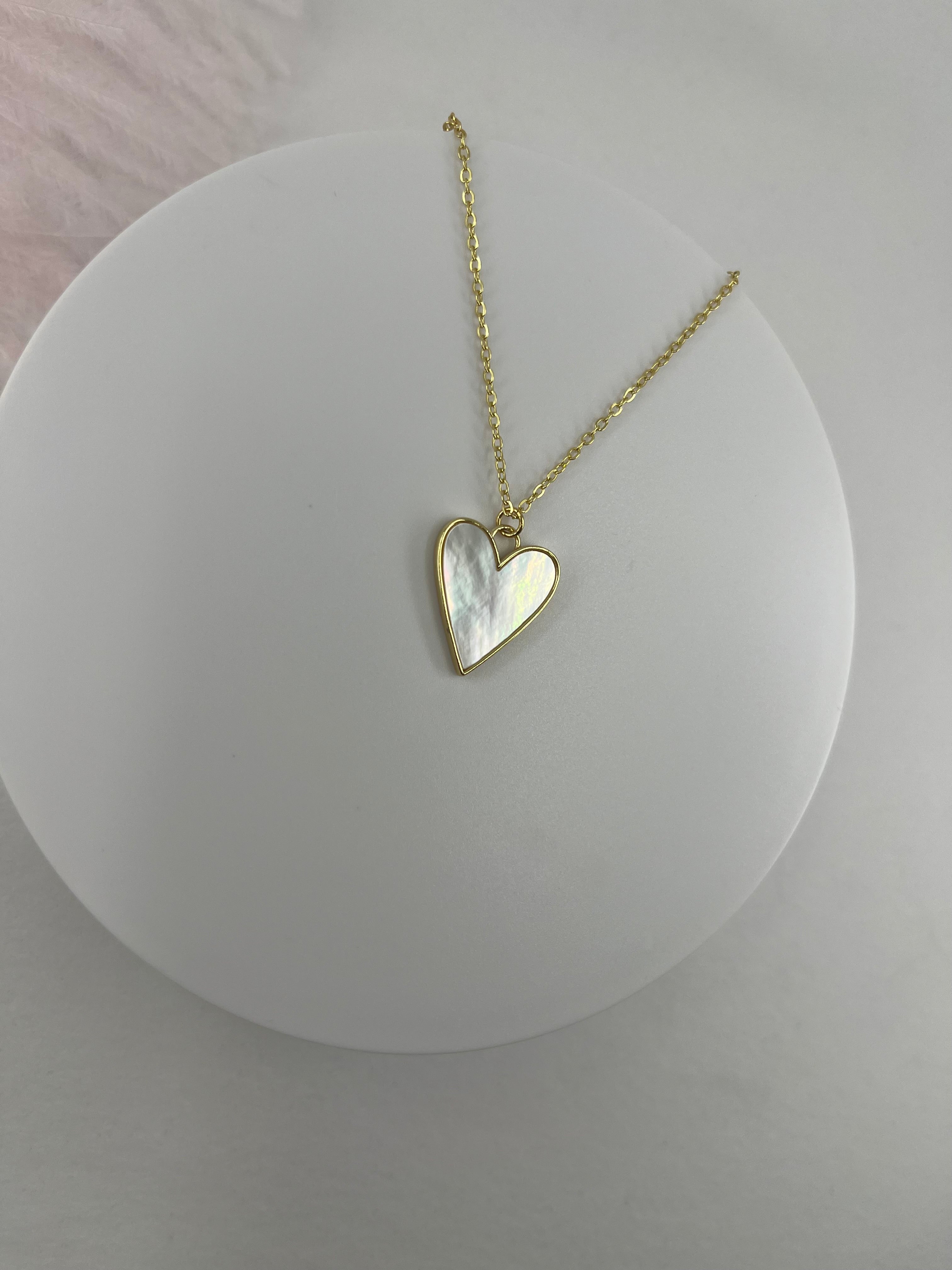 Heart Shell Necklace, Real 16K Gold Plated