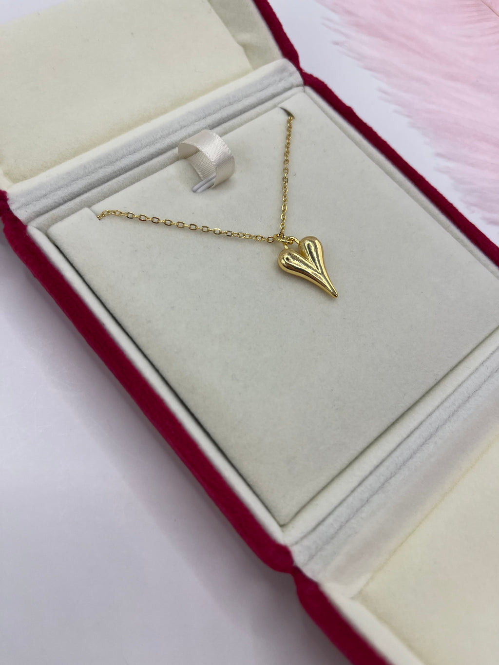 Heart Necklace, Real 18K Gold Plated