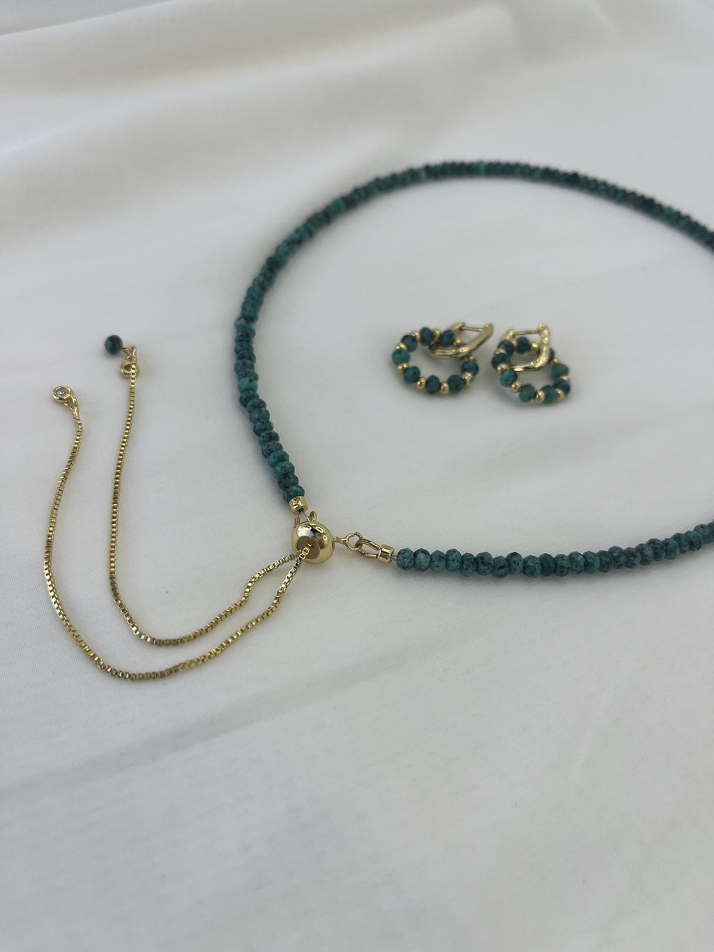 Natural Malaysia Jade Y-Necklace & Earrings Set