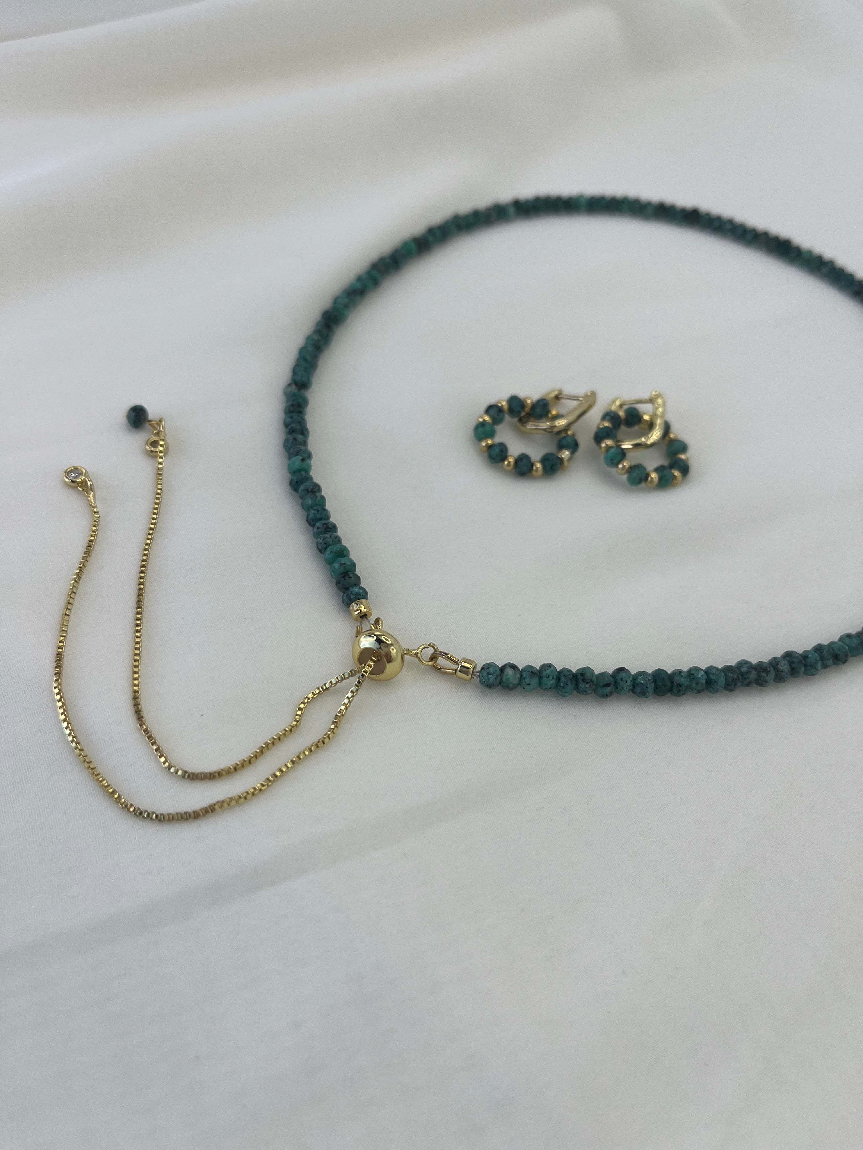 Natural Malaysia Jade Y-Necklace & Earrings Set