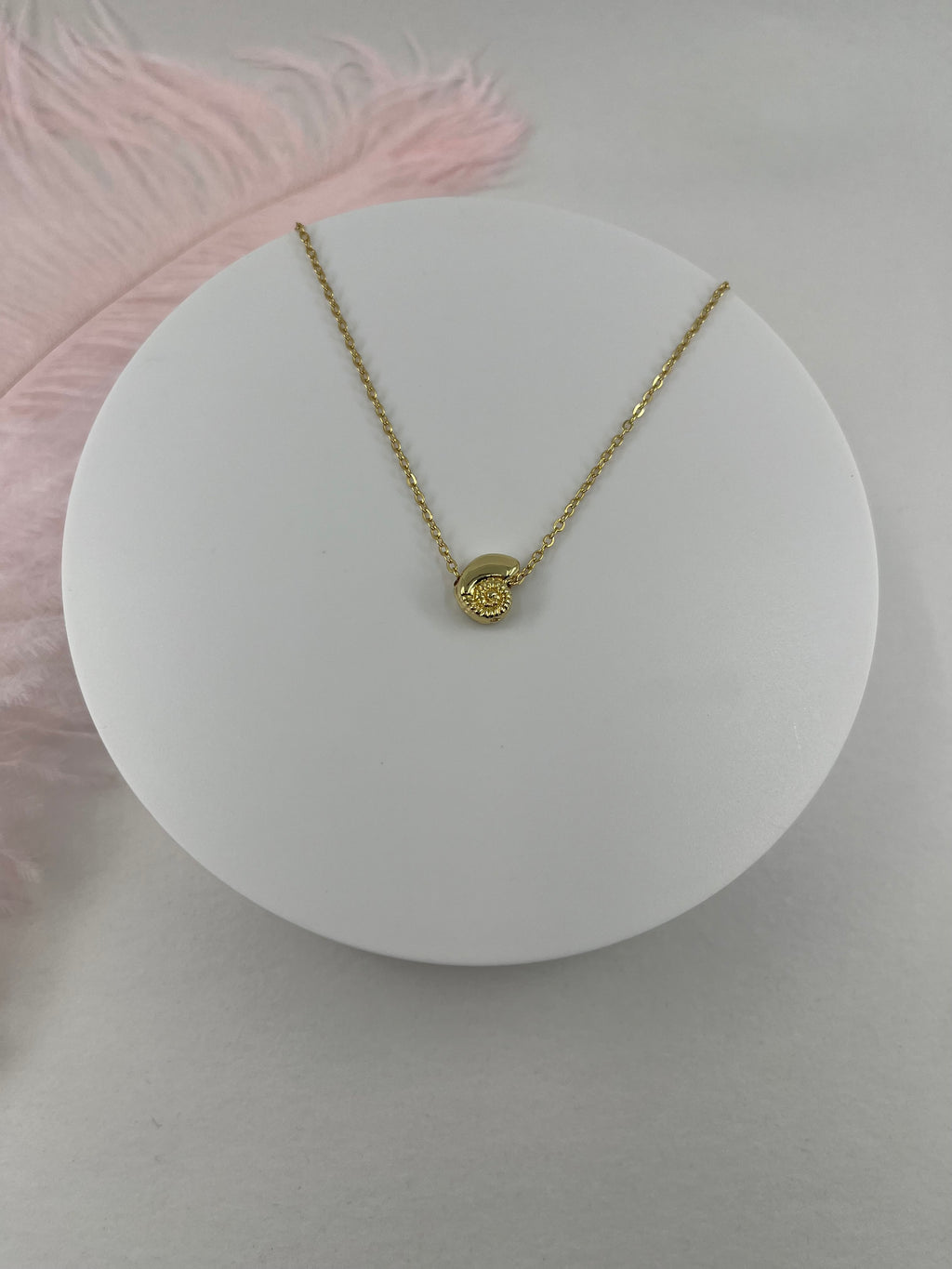 Necklace with 14K Gold shell pendant