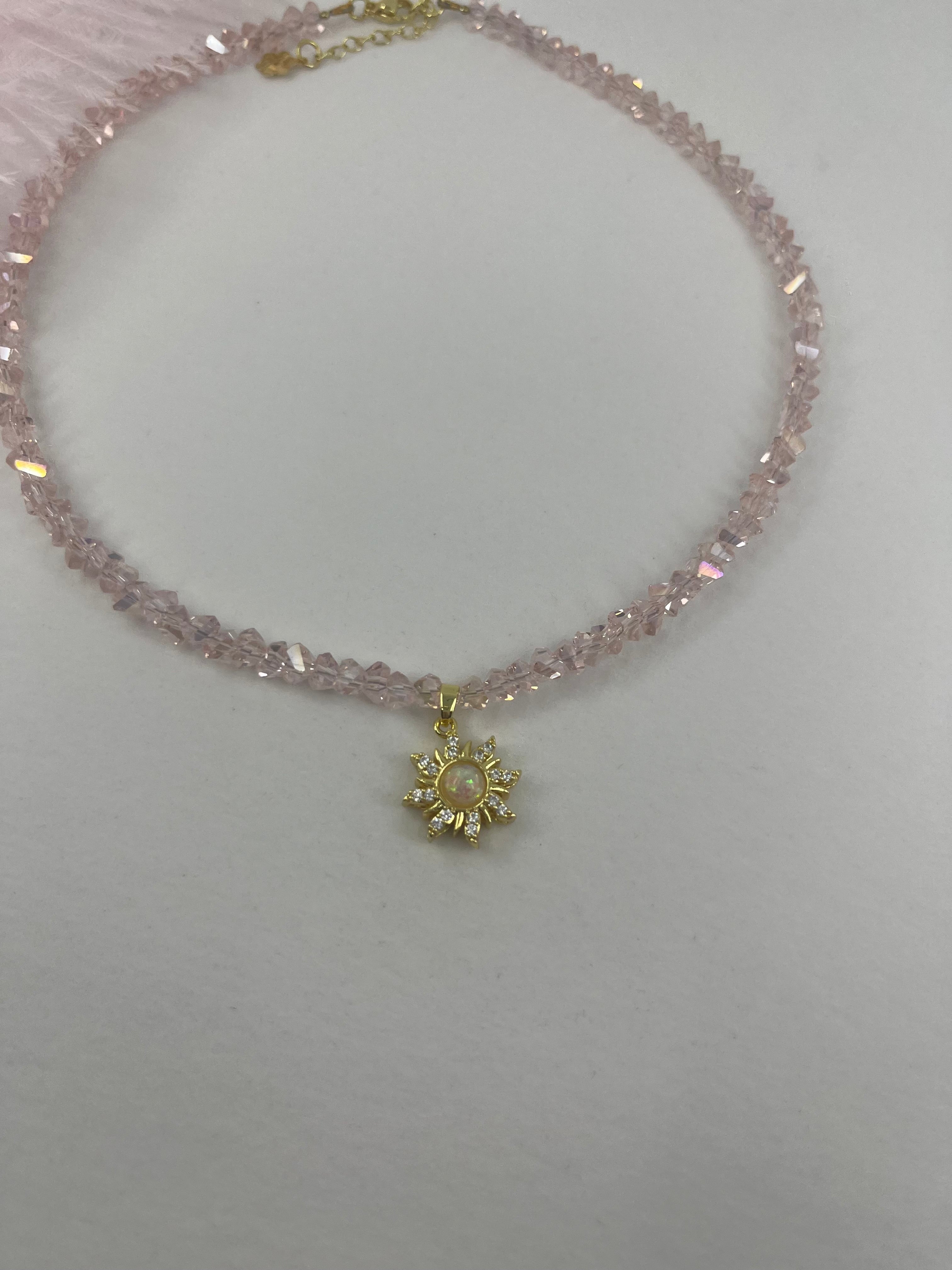 Sun Crystal Choker Necklace – 18K Gold Plated