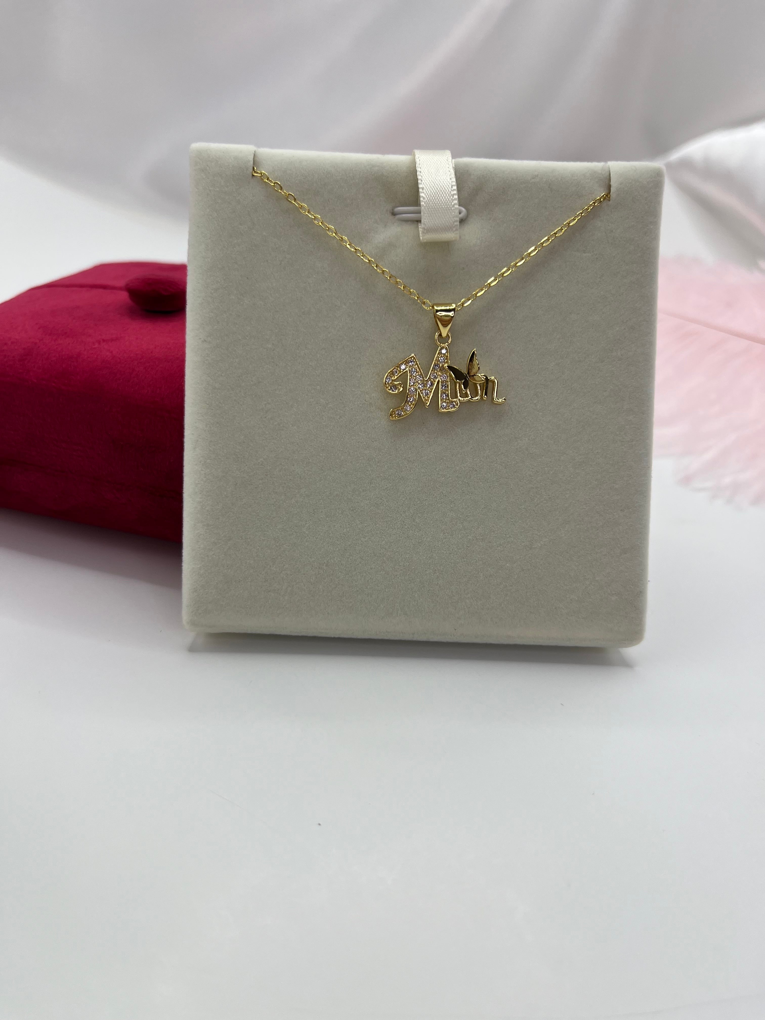 Mothers Necklace, pendant  Real 18K Gold Plated