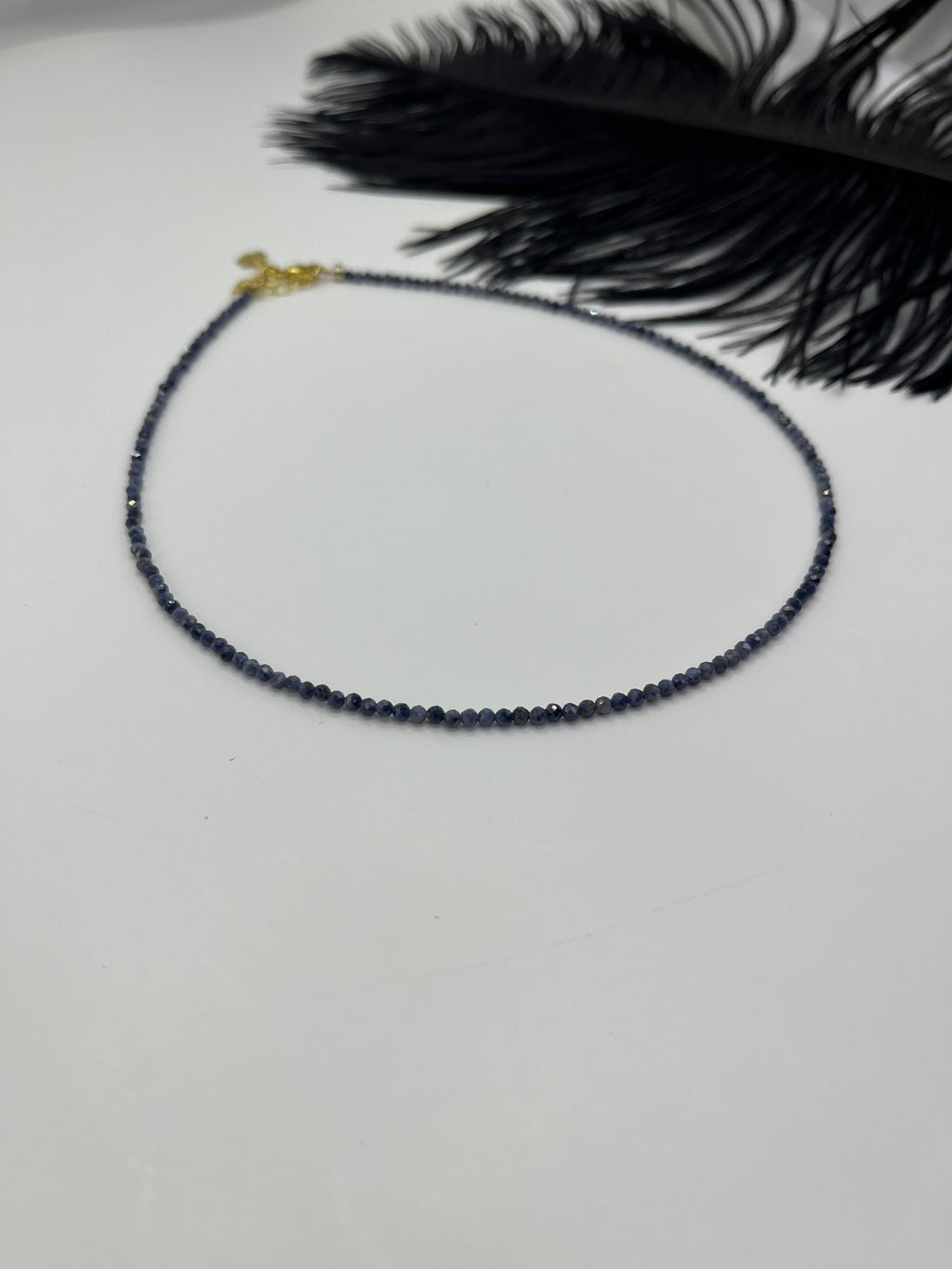 Sapphire Necklace: 18K Gold Plated clasp