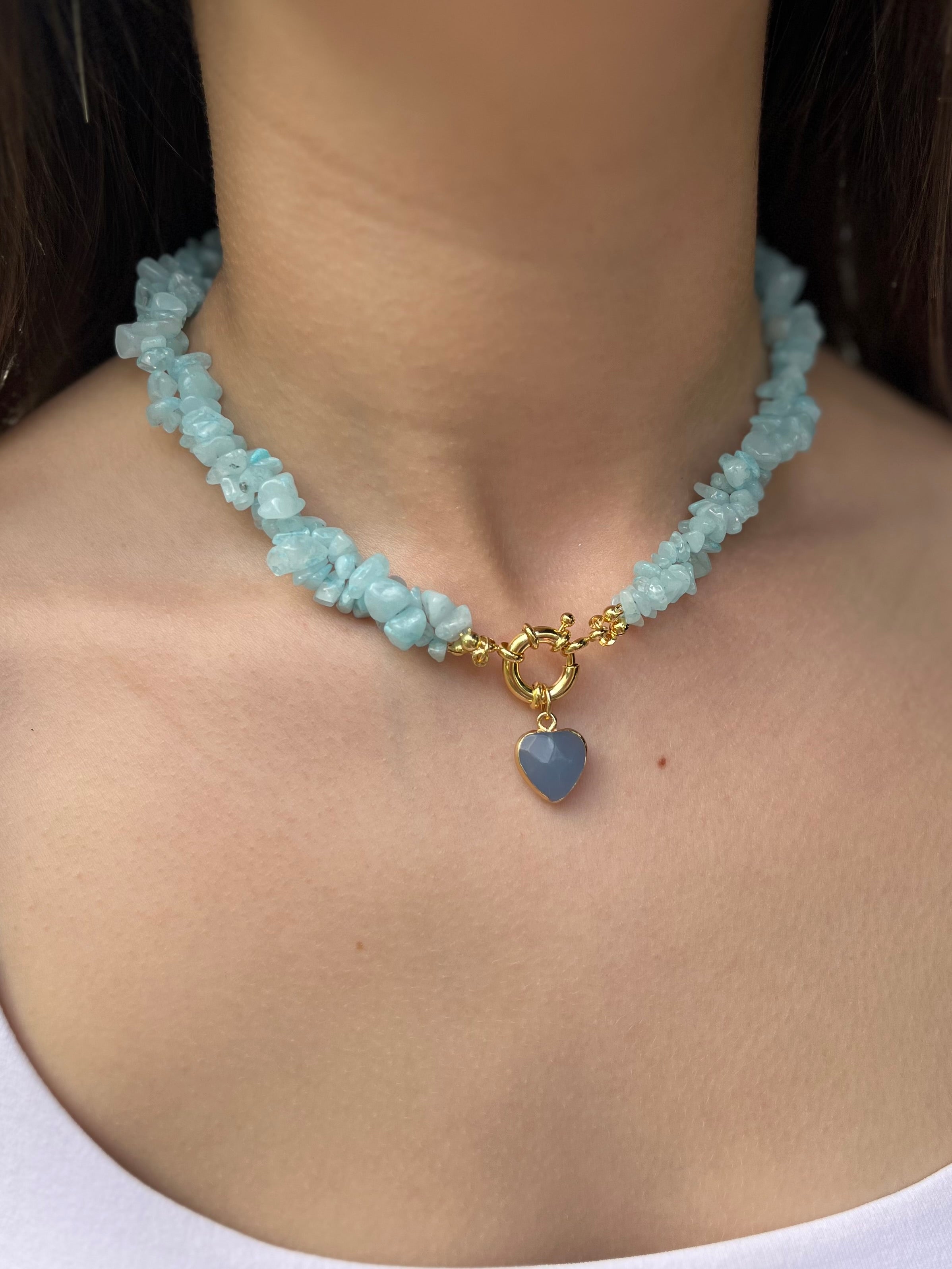 Natural Jade Necklace with Jade heart pendant