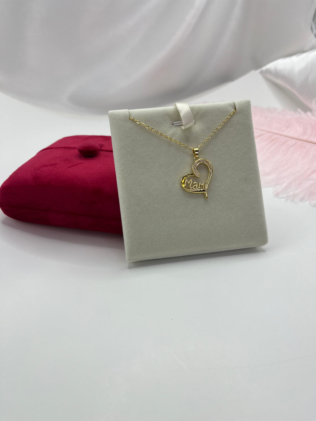 Mothers Necklace, Heart pendant  Real 18K Gold Plated
