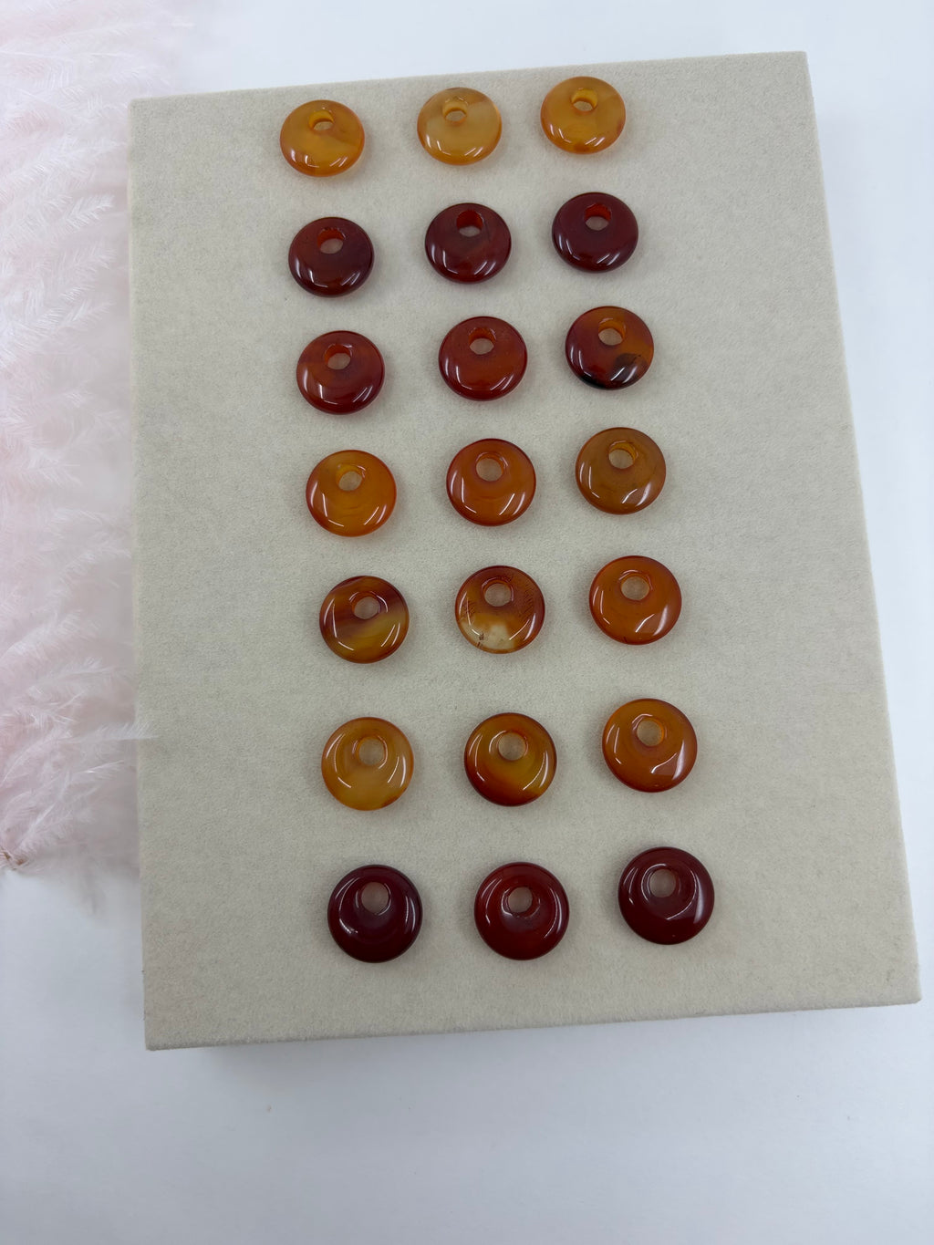 Red Agate donut Earrings and necklace,18K Gold Plated
