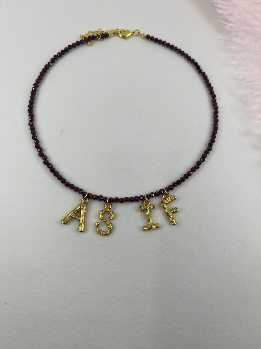 Natural Garnet choker with 18gold pendants AS IF