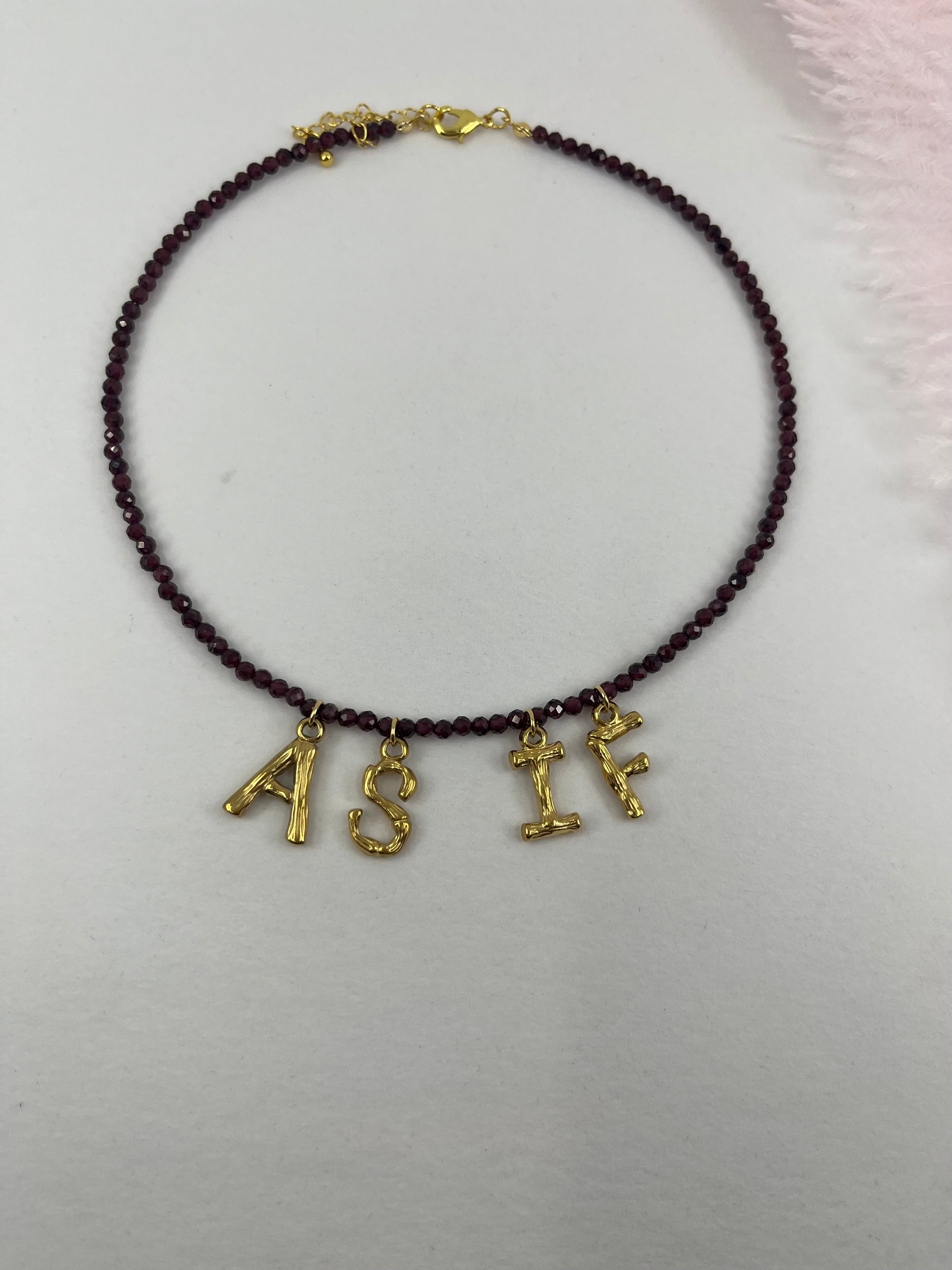 Natural Garnet choker with 18gold pendants AS IF
