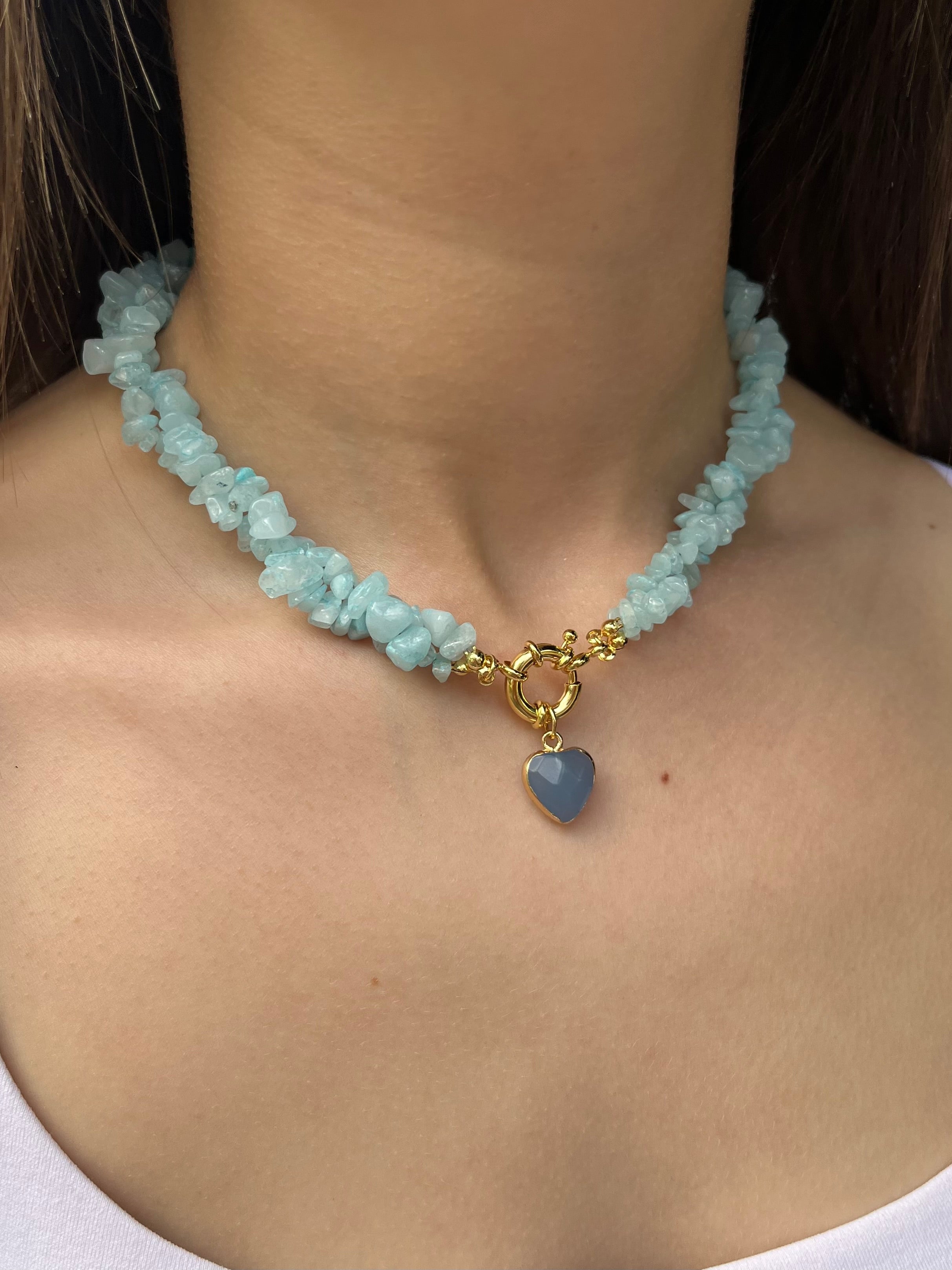 Natural Jade Necklace with Jade heart pendant