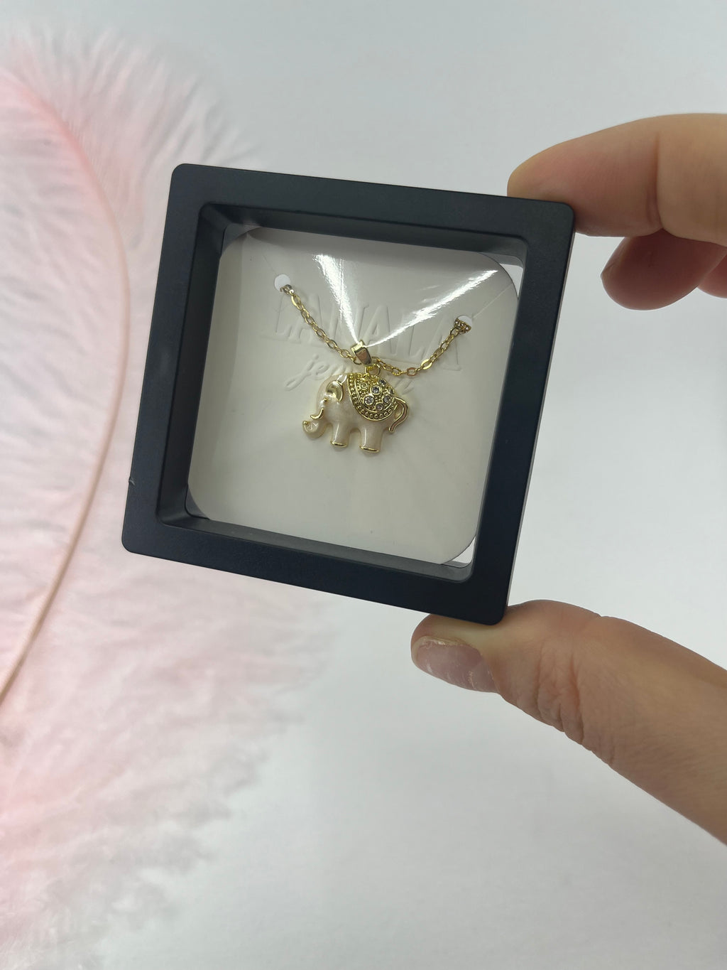 Elephant choker necklace, 18k gold plated