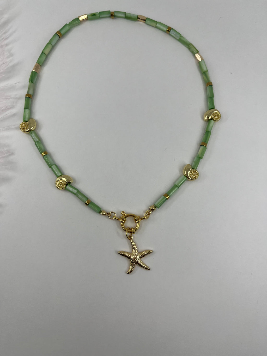 Natural Shell Necklace with Conch/Star/Fish Charm, 18K Gold Plated