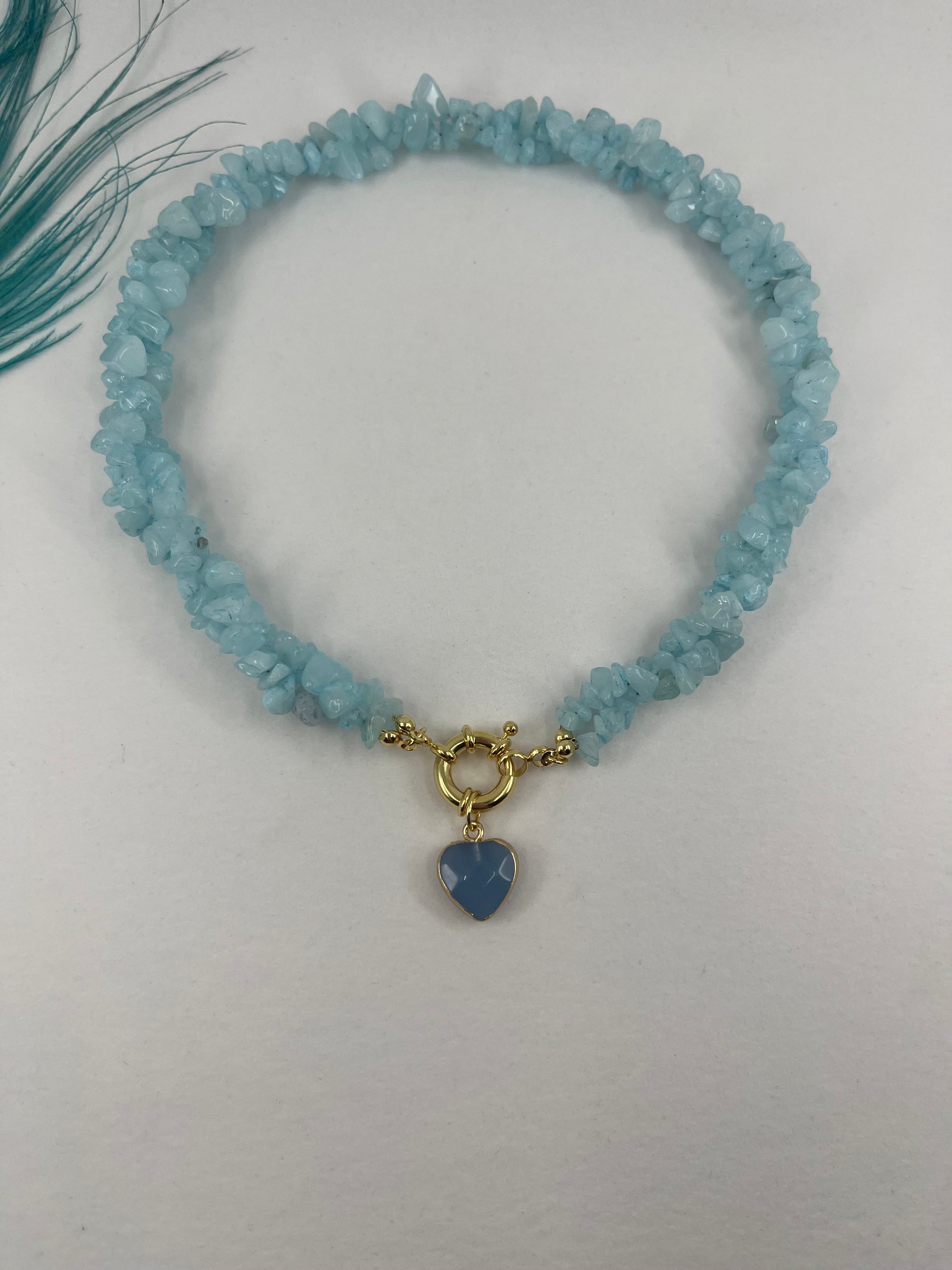 Natural Jade Necklace with Jade heart pendant