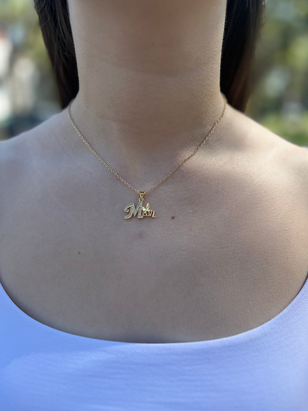 Mothers Necklace, pendant  Real 18K Gold Plated