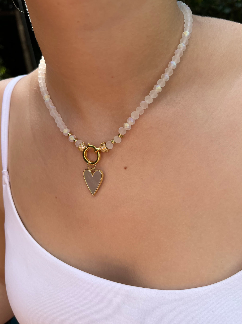 Gift Box: Beaded Jewelry Set with Heart Pendants & 18K Gold Plated Details