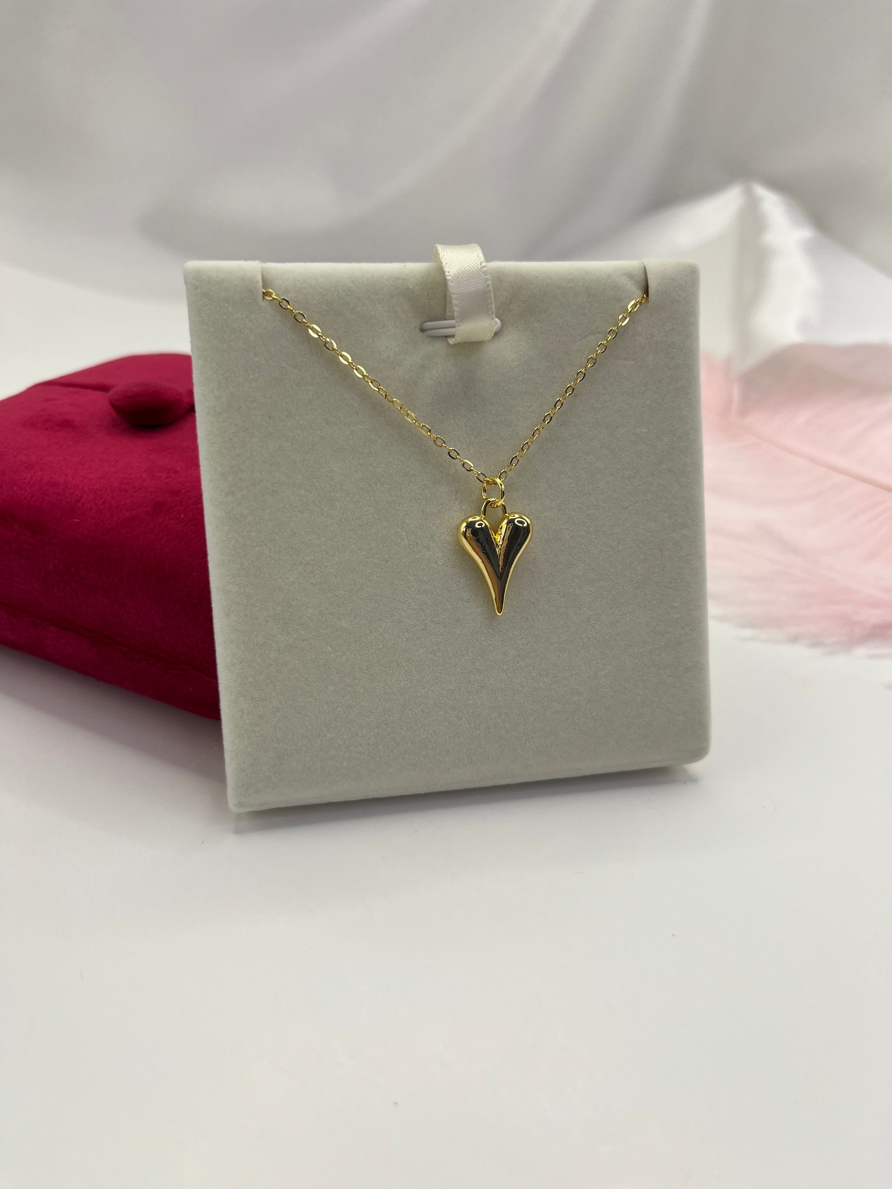Heart Necklace, Real 18K Gold Plated