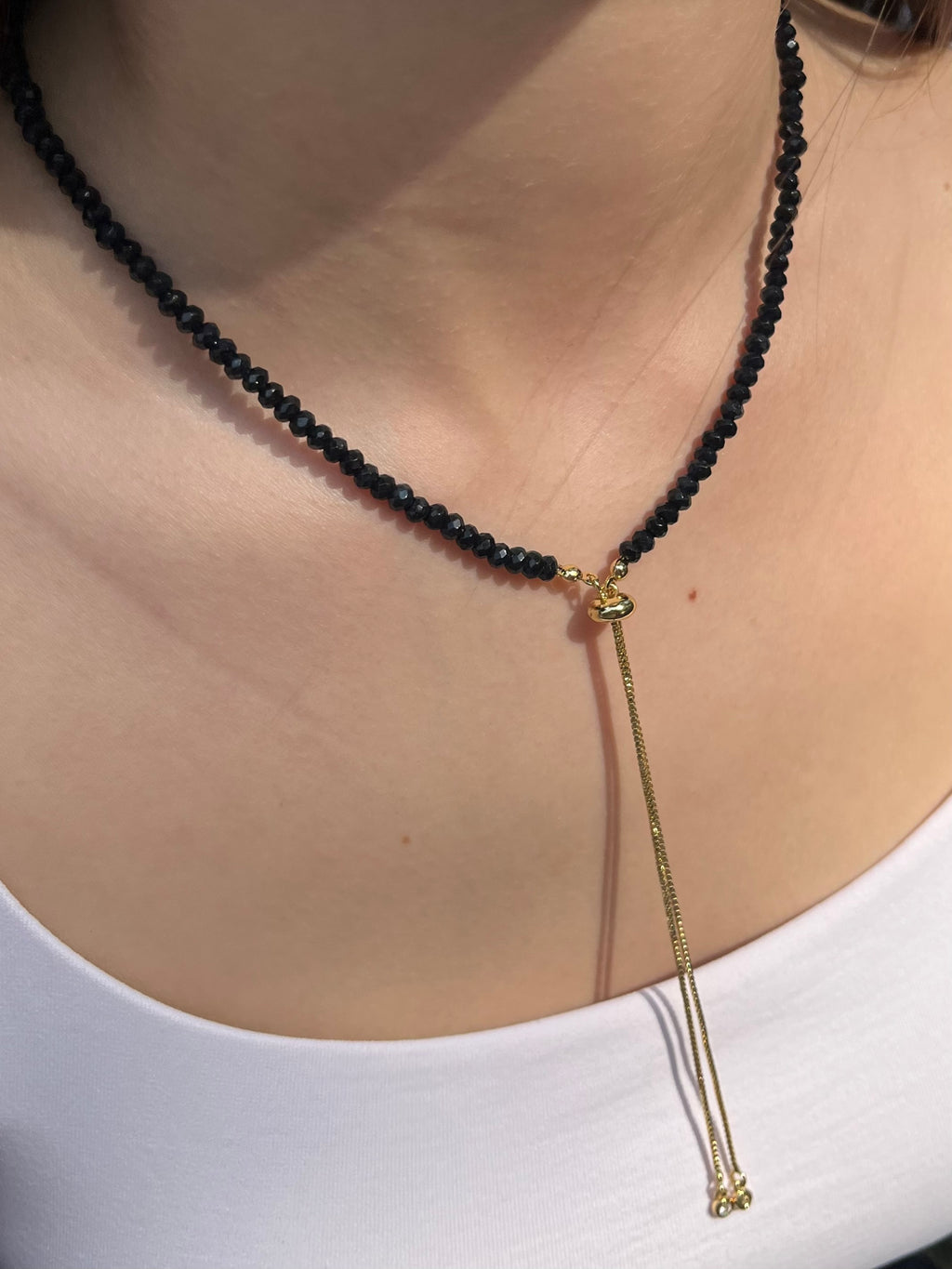 Set: Natural Malaysia Jade Y-Necklace & Earrings, Dark Blue