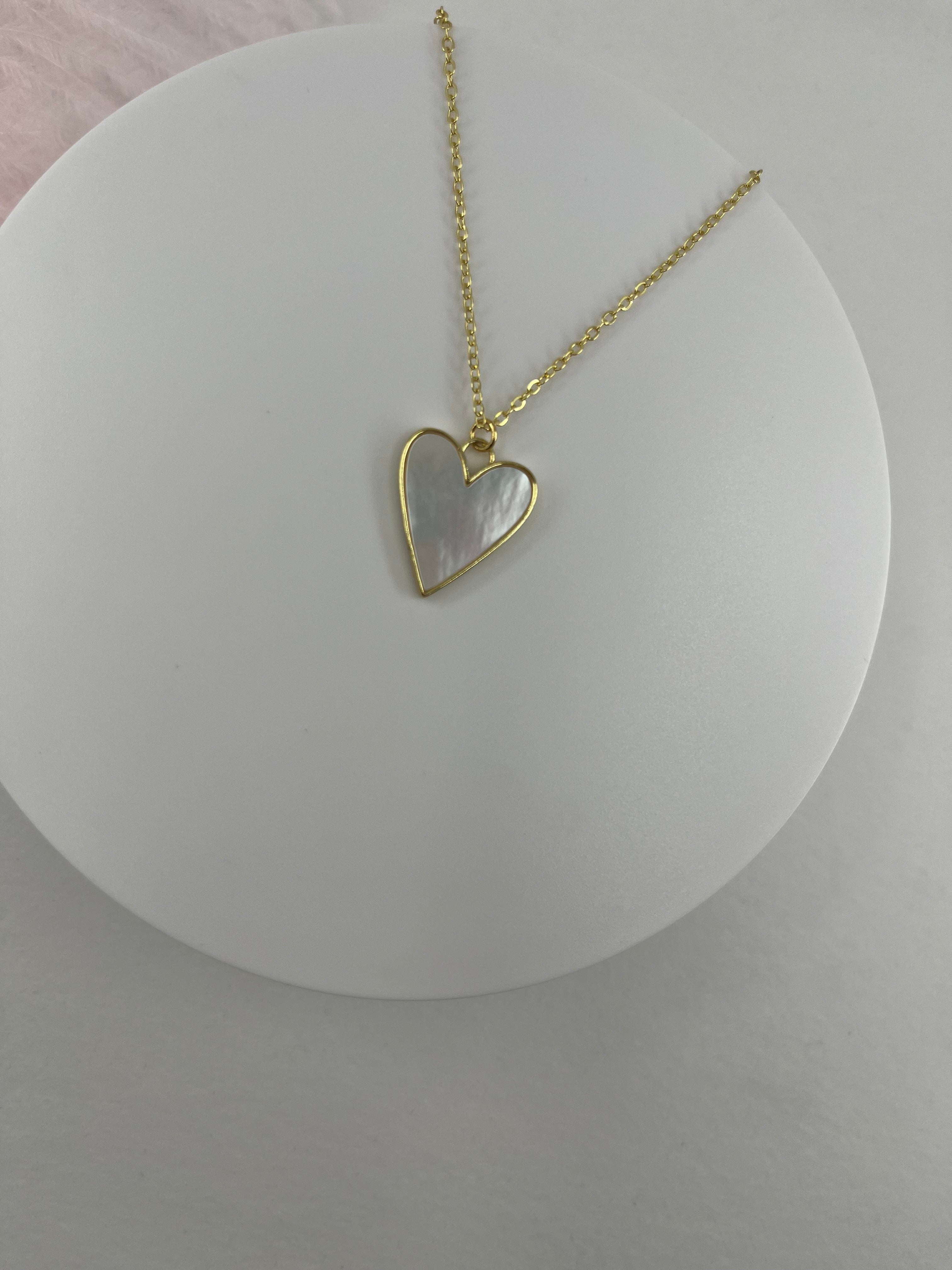 Heart Shell Necklace, Real 16K Gold Plated