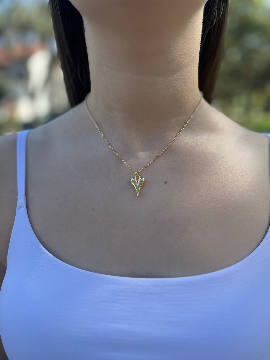 Heart Necklace, Real 18K Gold Plated