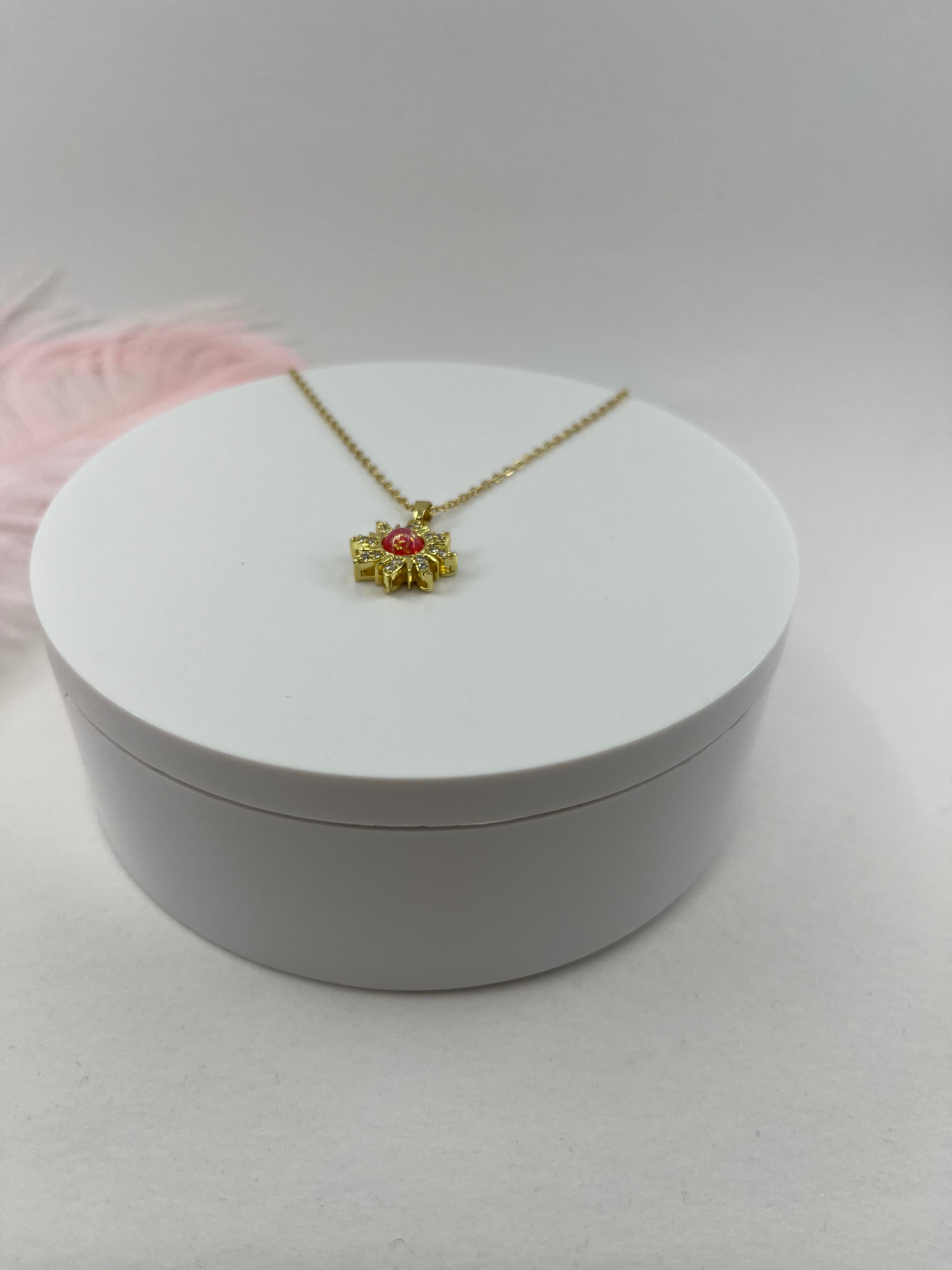 18K Gold Sun Pendant Necklace
