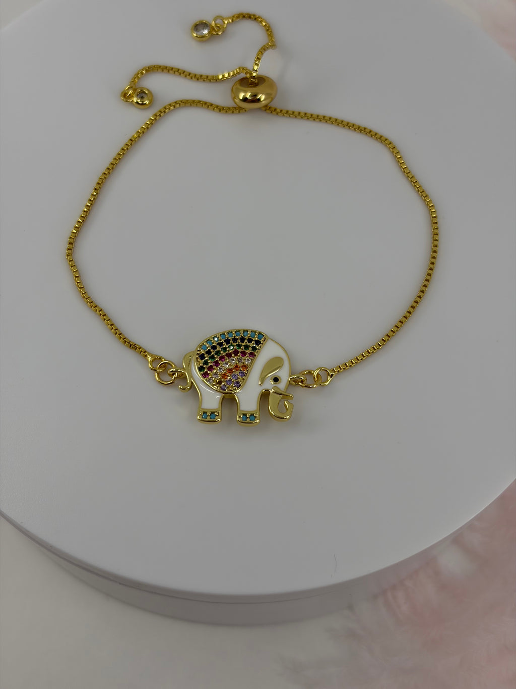 Elephant bracelet with slider chain