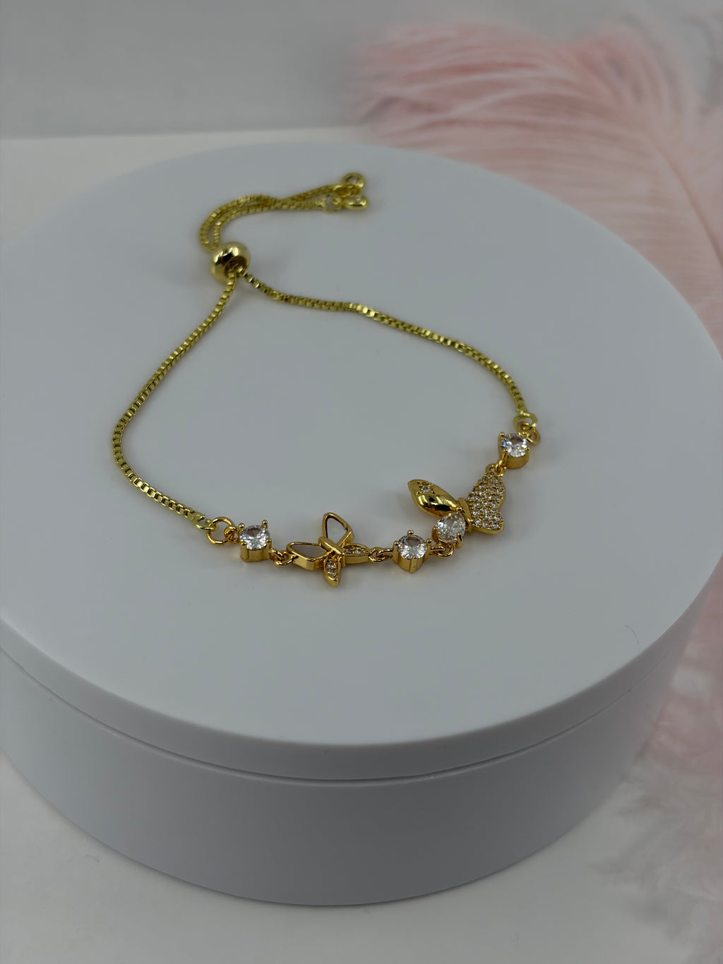 Butterfly bracelet with slider chain