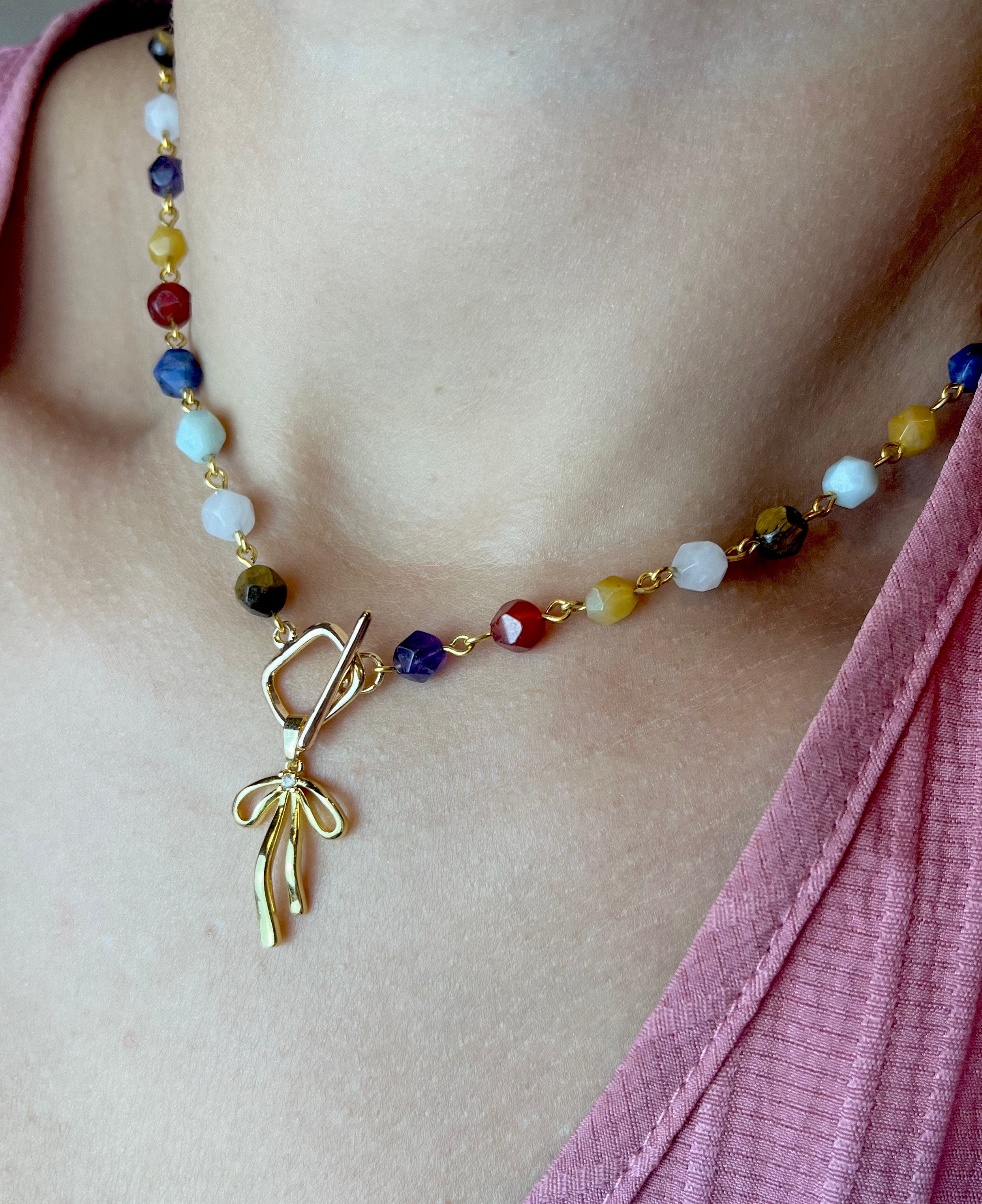 Chakra Beaded Necklace & Earrings