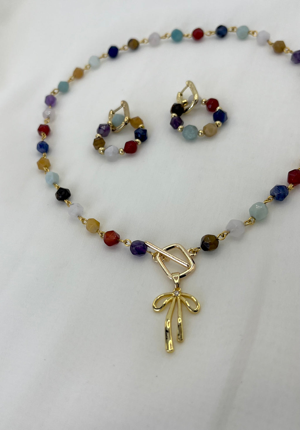 Chakra Beaded Necklace & Earrings
