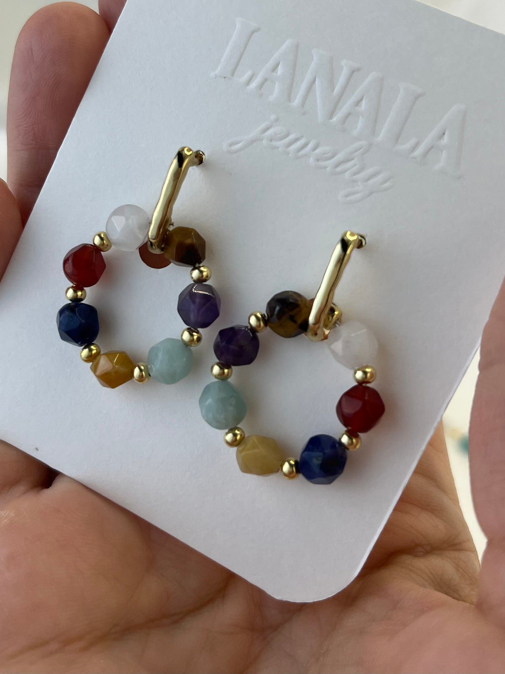 Chakra Beaded Necklace & Earrings