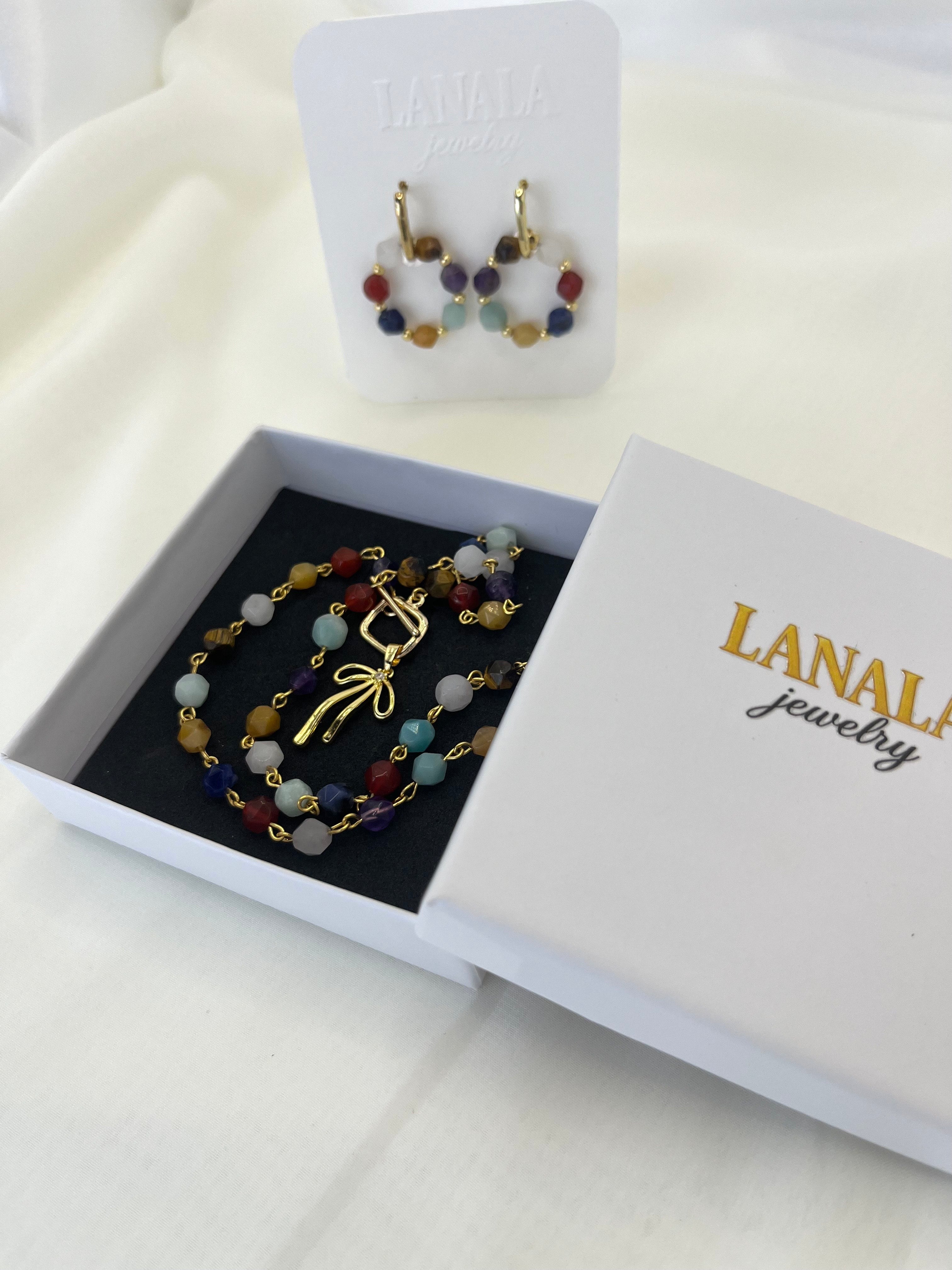 Chakra Beaded Necklace & Earrings