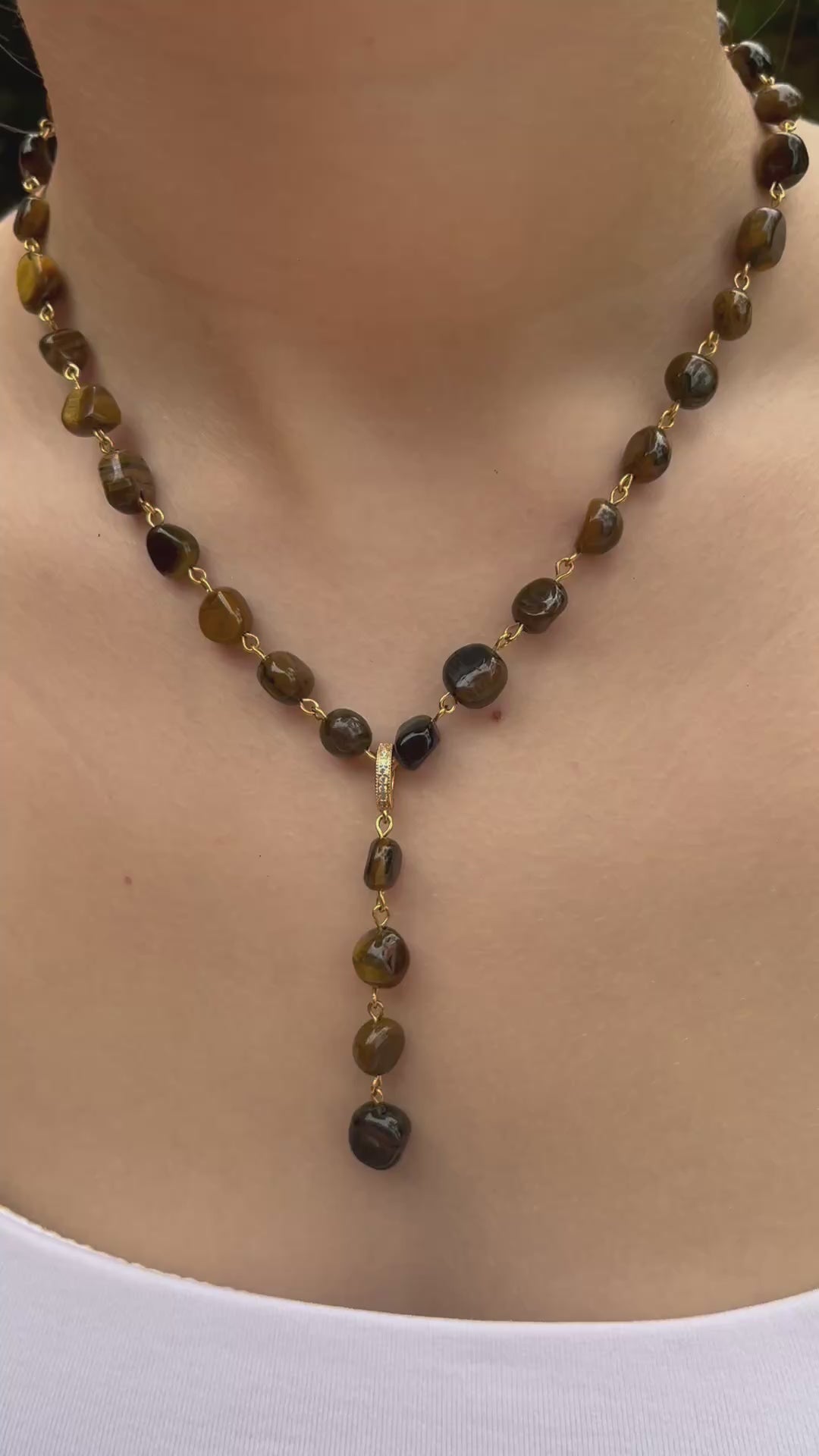 Natural Tiger Eye 3-in-1 Necklace – Transformable Design