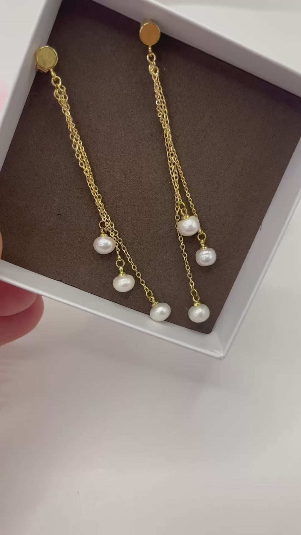 Long Natural Pearl Drop Earrings