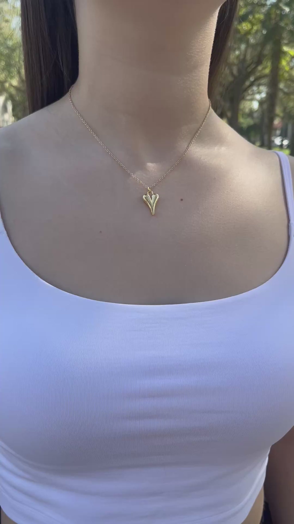 Heart Necklace, Real 18K Gold Plated