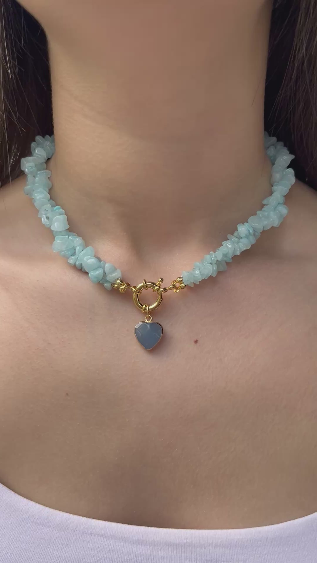 Natural Jade Necklace with Jade heart pendant