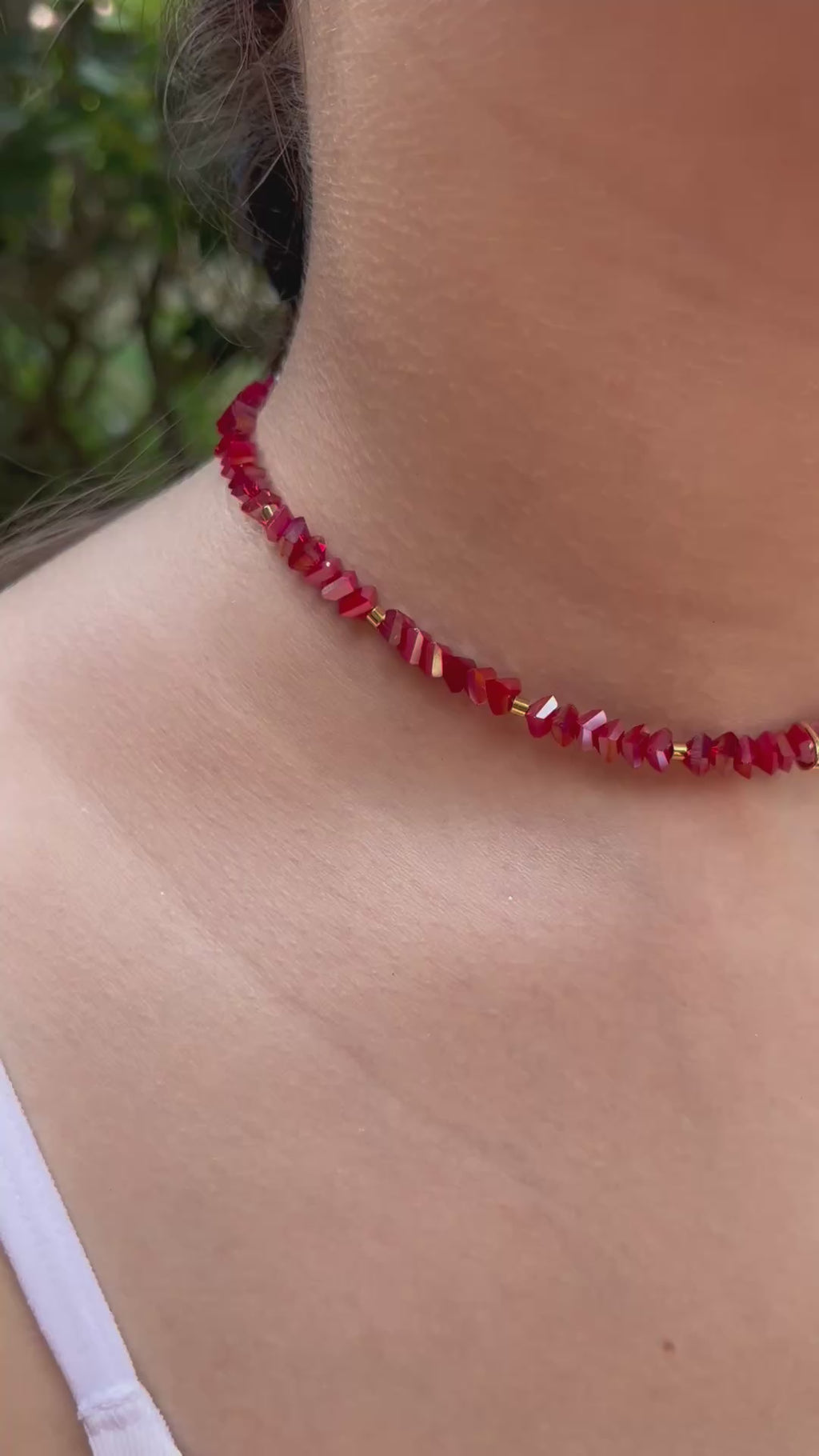 Delicate Crystal Choker Necklace – 4 Colors | Faceted Jewelry Crystal Beads | 18K Gold Plated Brass Chain |