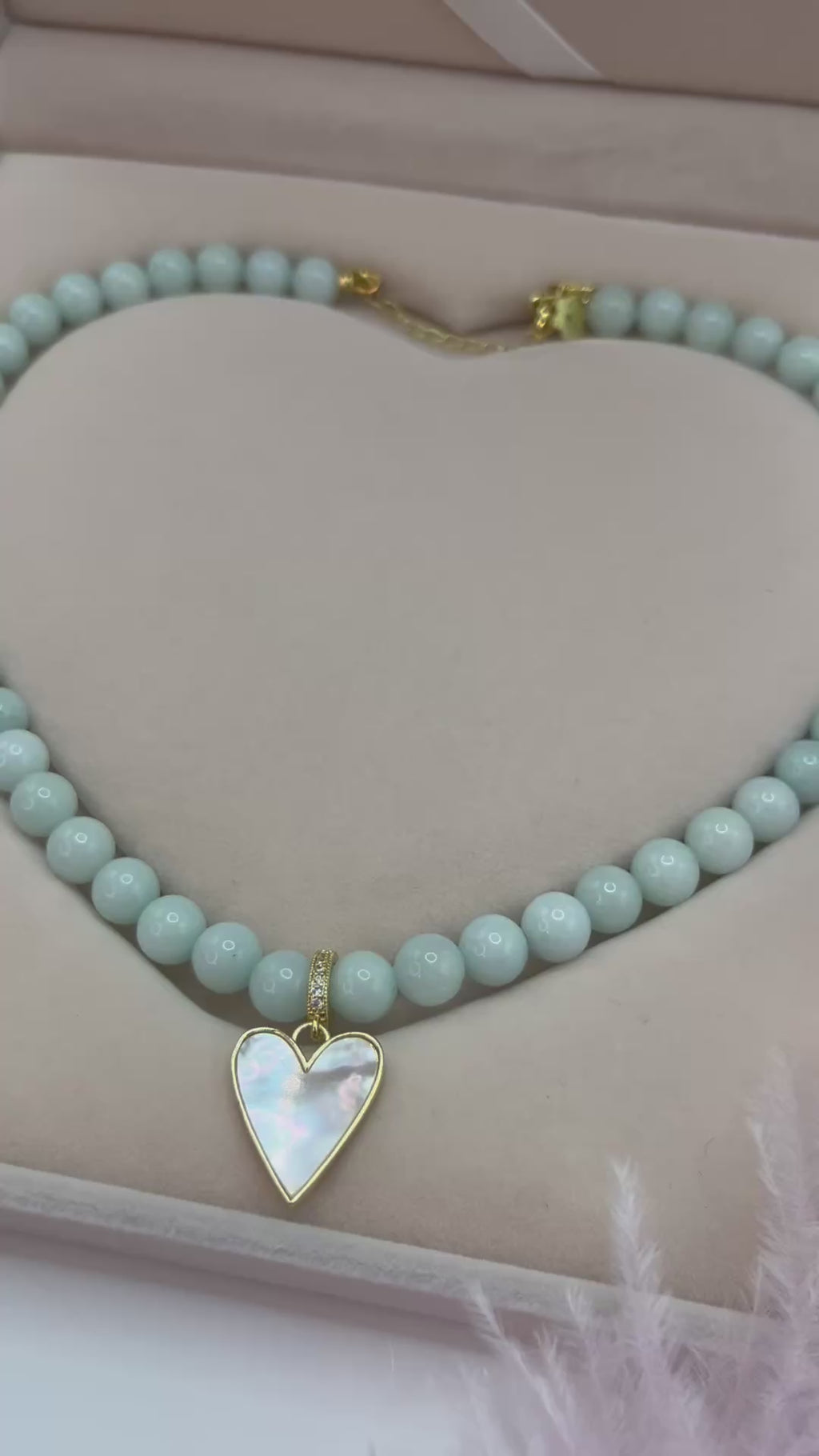 Natural Malaysia Jade Necklace with 18K Gold Heart Pendant